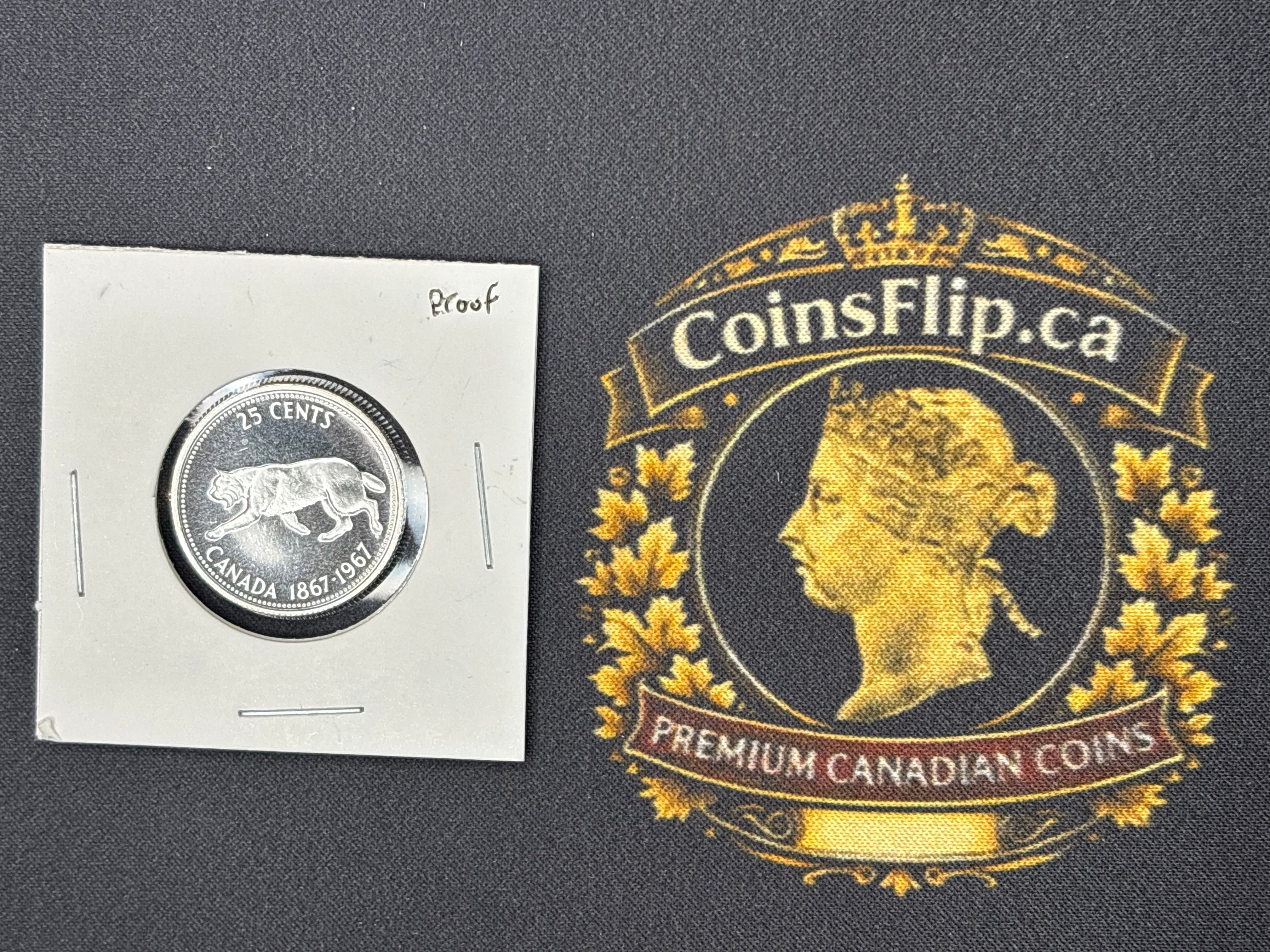 Canadian Silver Coin - 25 cents - 1967 PL
