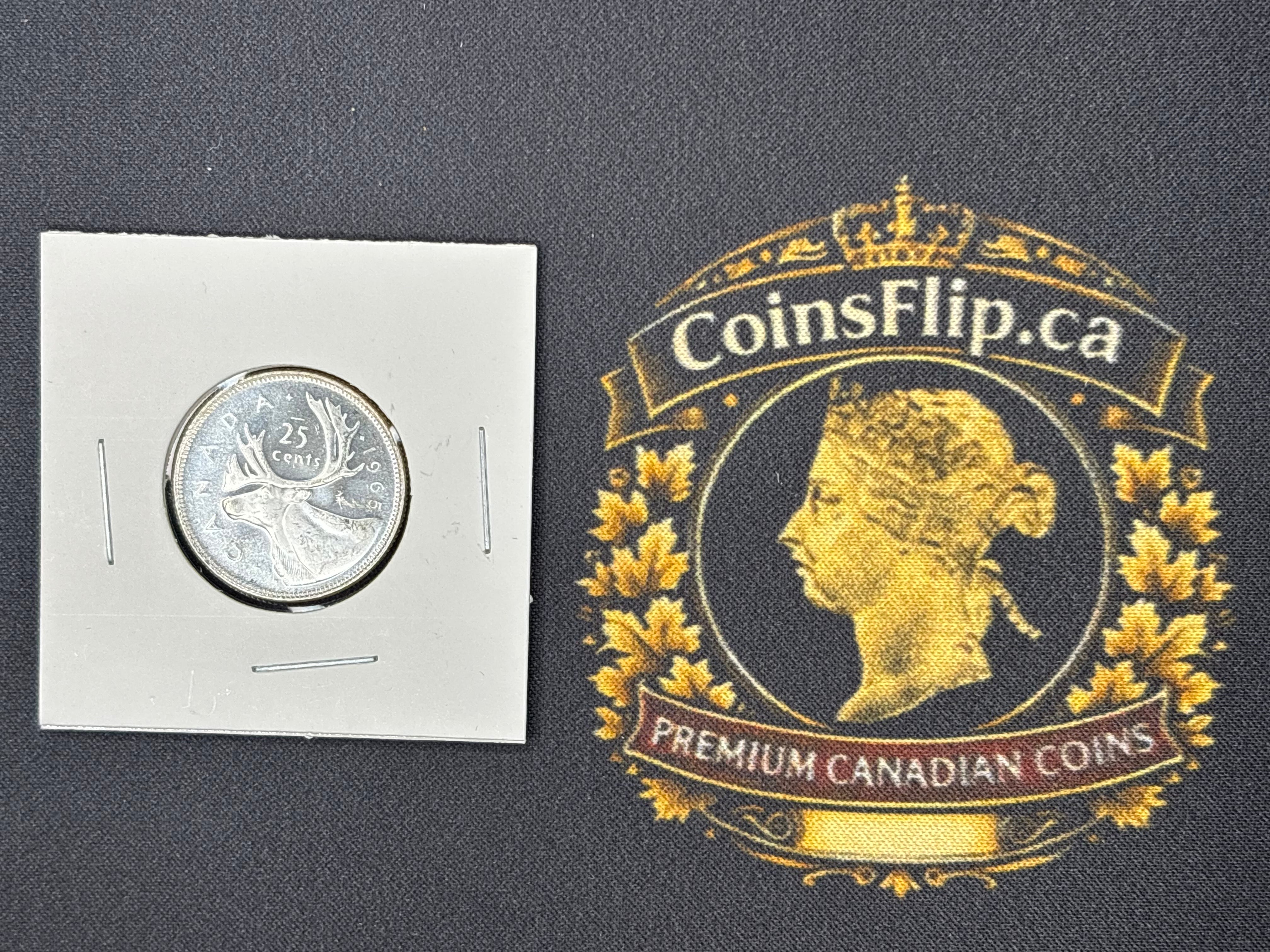 Canadian Silver Coin - 25 cents - 1965 PL