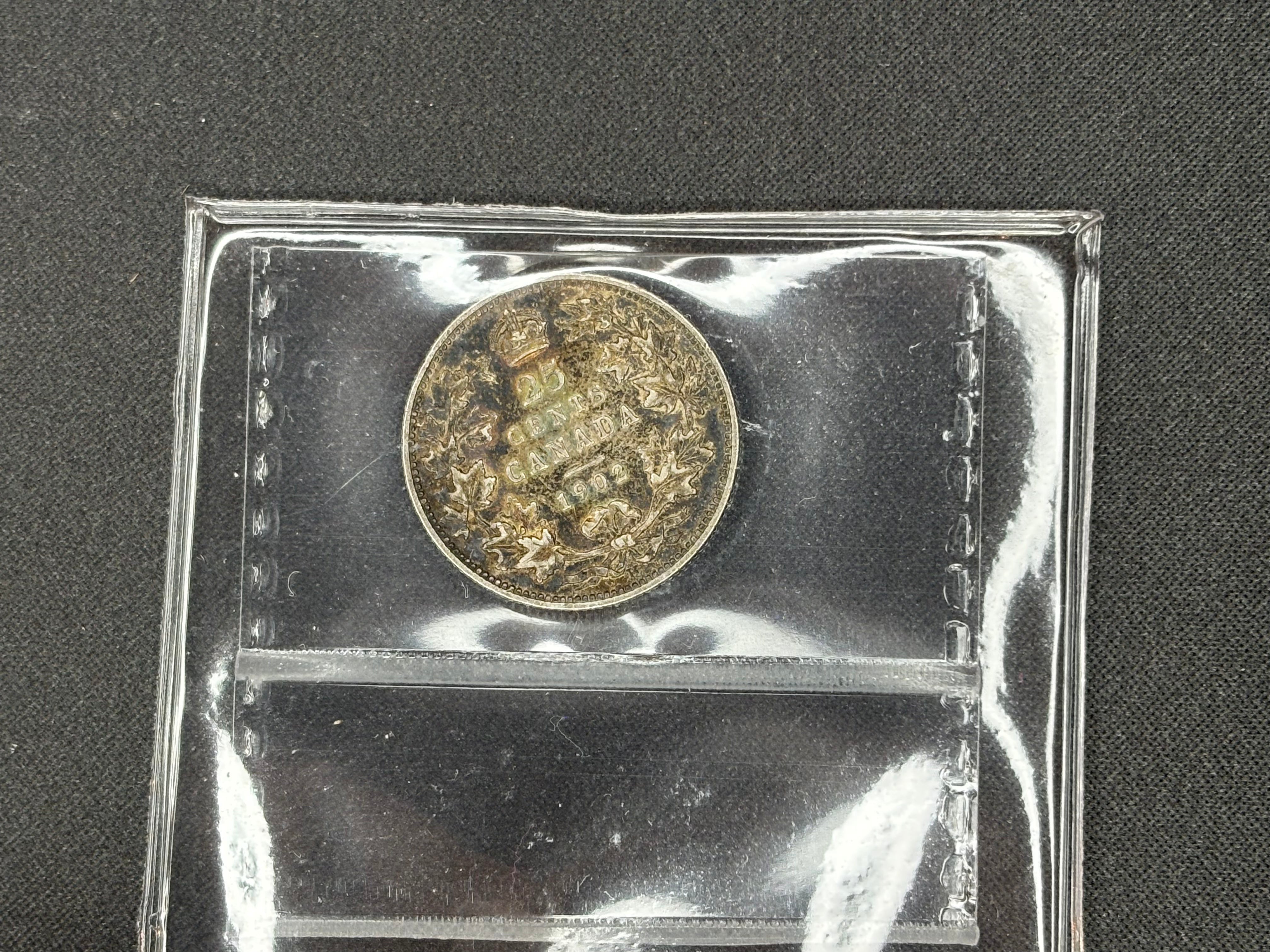 Canadian Silver Coin - 25 cents - 1902H - VF30 ICCS