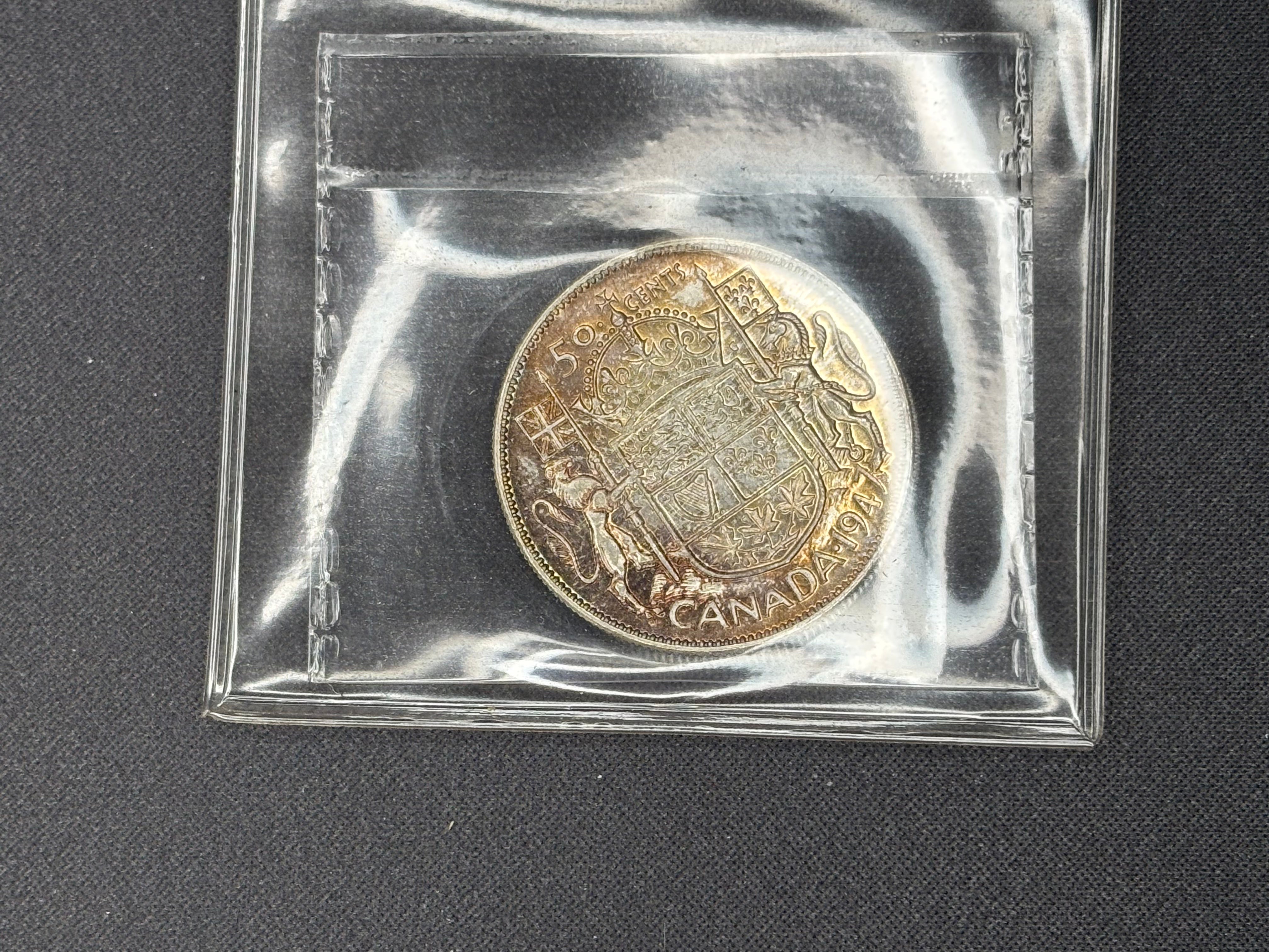 Canadian Silver Coin - 50 cents - 1947 ML - MS63 ICCS