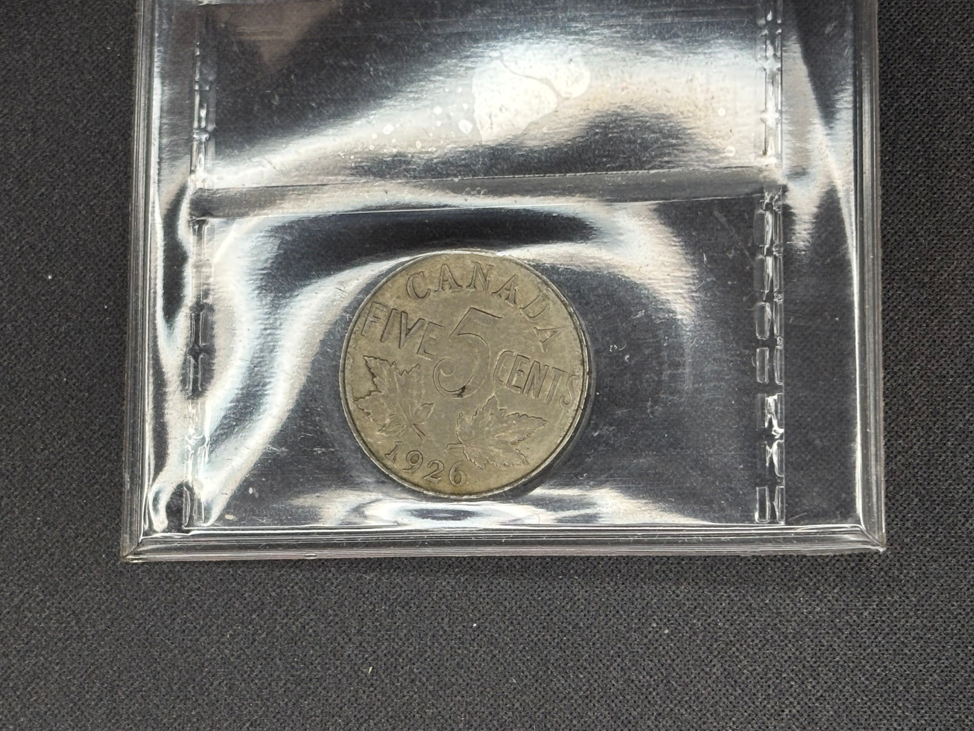 Key date Canadian Nickel Coin - 5 cents - 1926 Far - EF45 ICCS