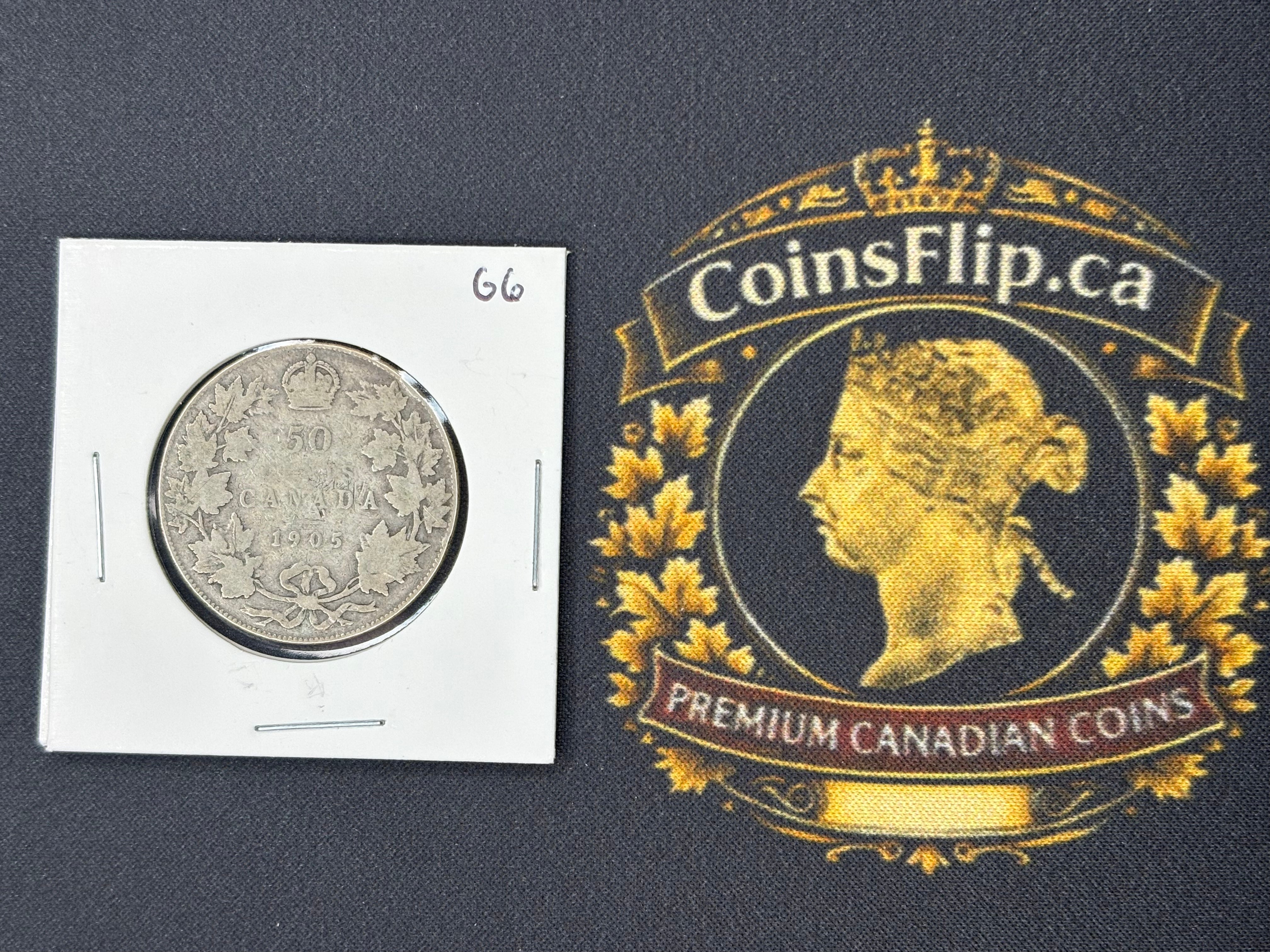 Key date Canada Silver Coin - 50 cents - 1905 Raw G6
