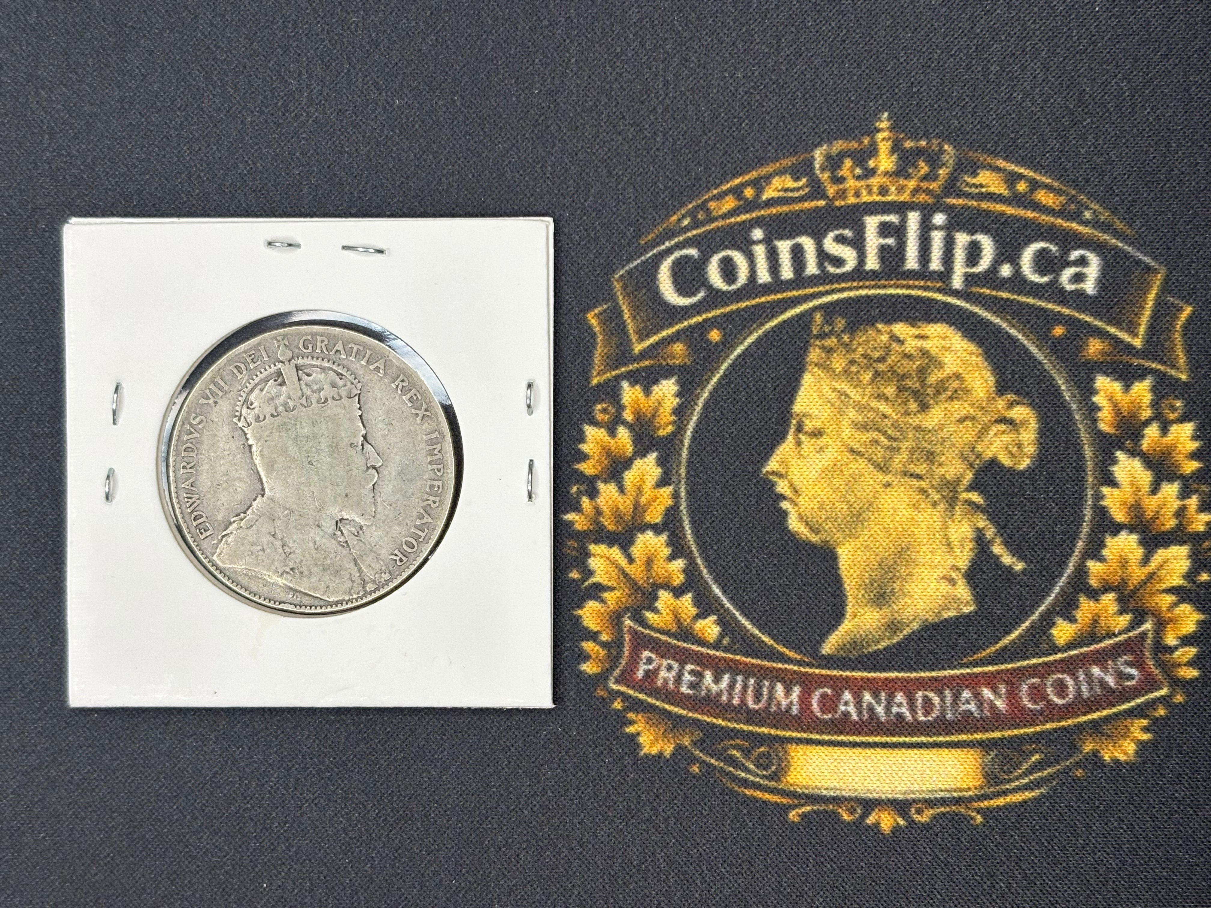 Key date Canada Silver Coin - 50 cents - 1905 Raw G6