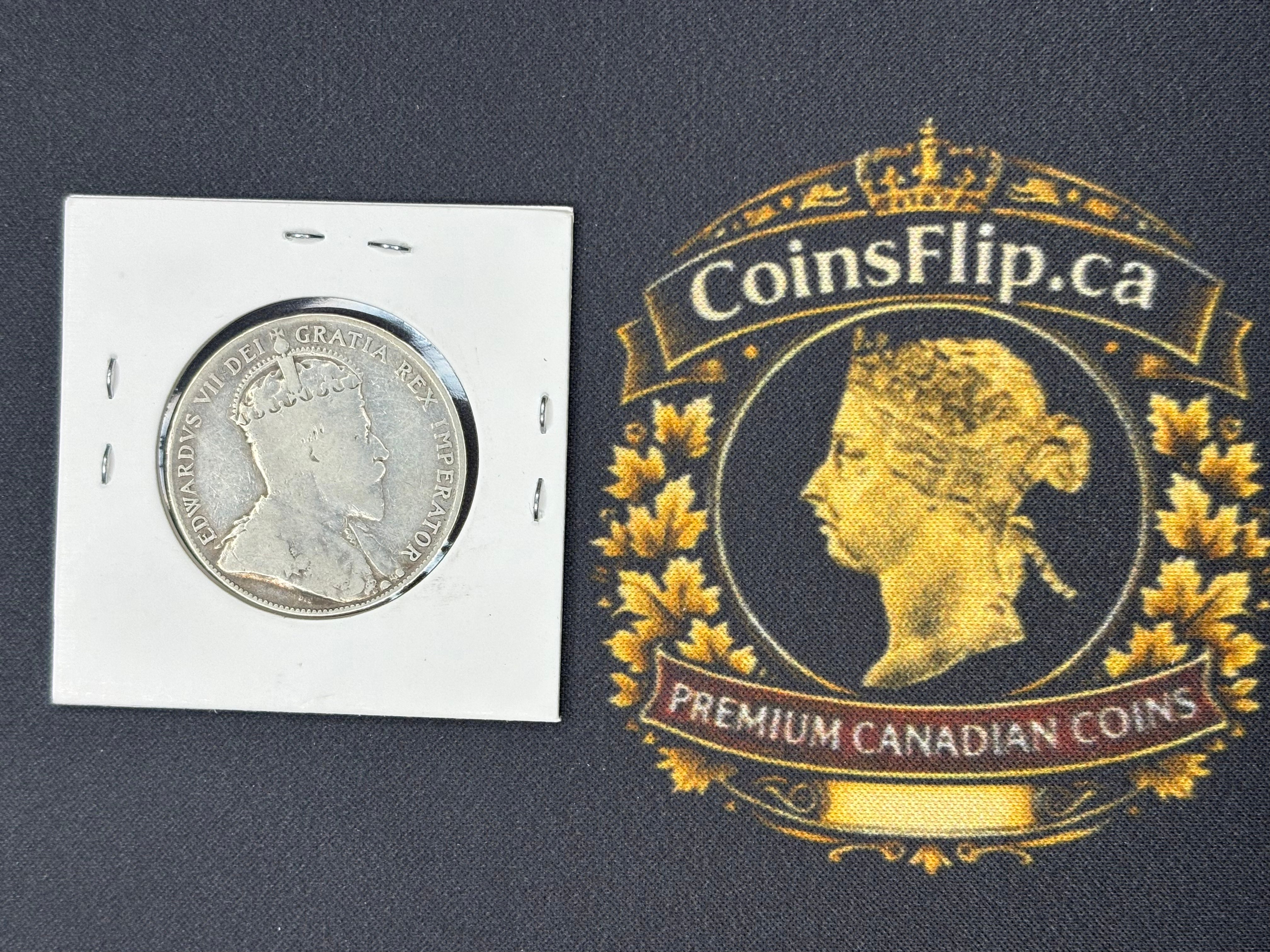 Key date Canadian Silver Coin - 50 cents - 1904 Raw G6