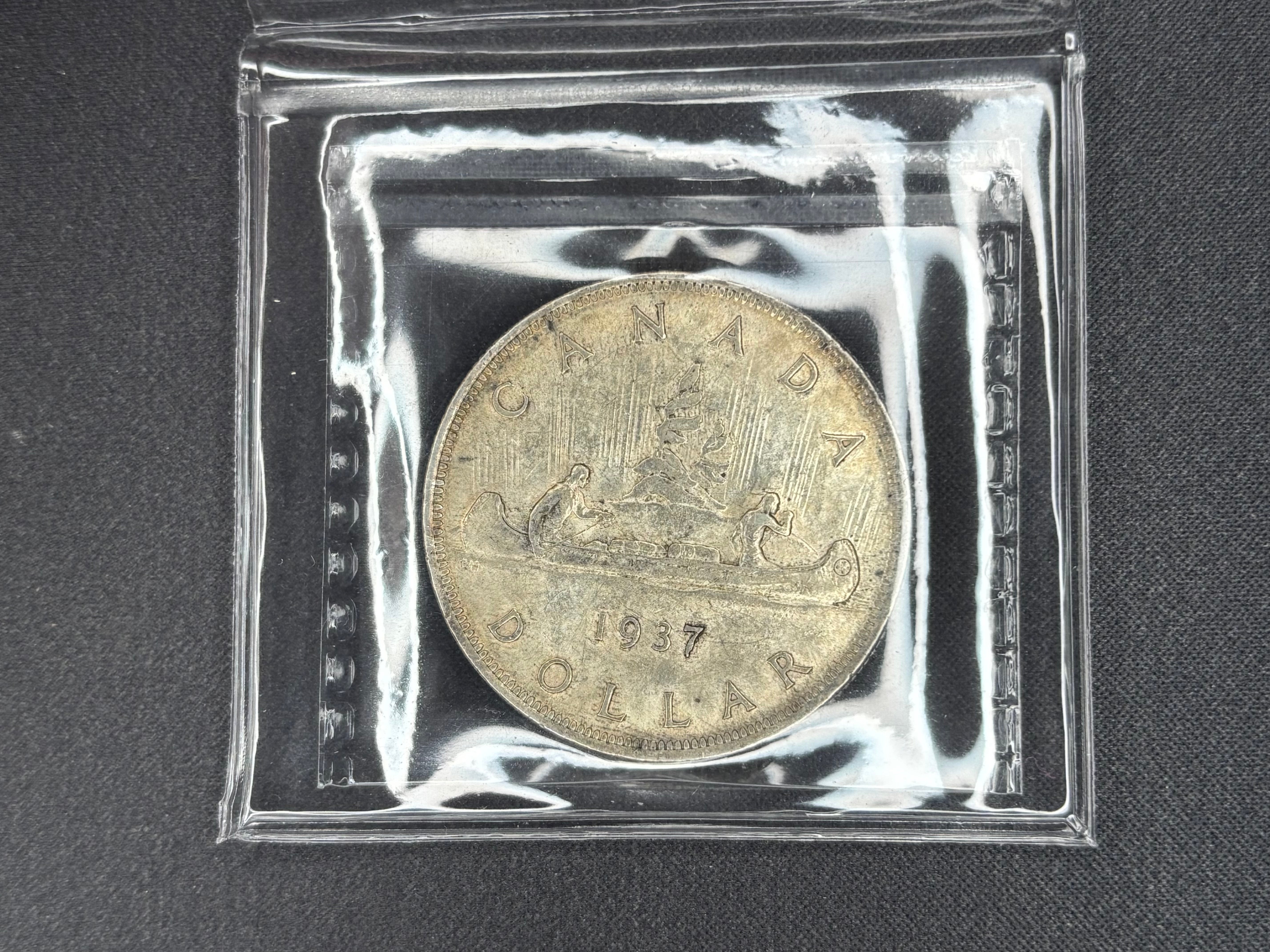 Canadian Silver Coin - Dollar- 1937 AU55 ICCS