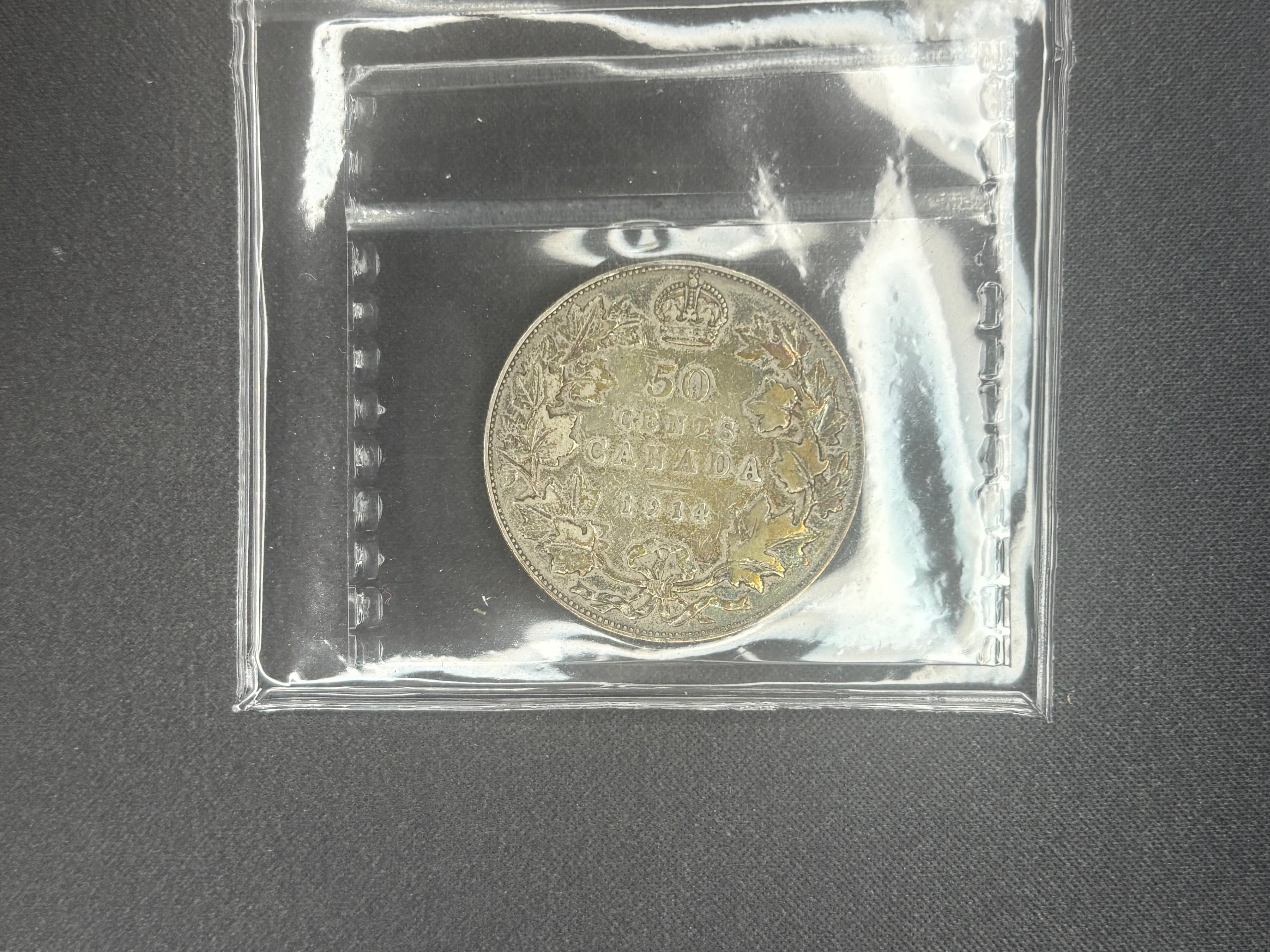 Canada Silver Coin - 50 cents - 1914  VG10 ICCS
