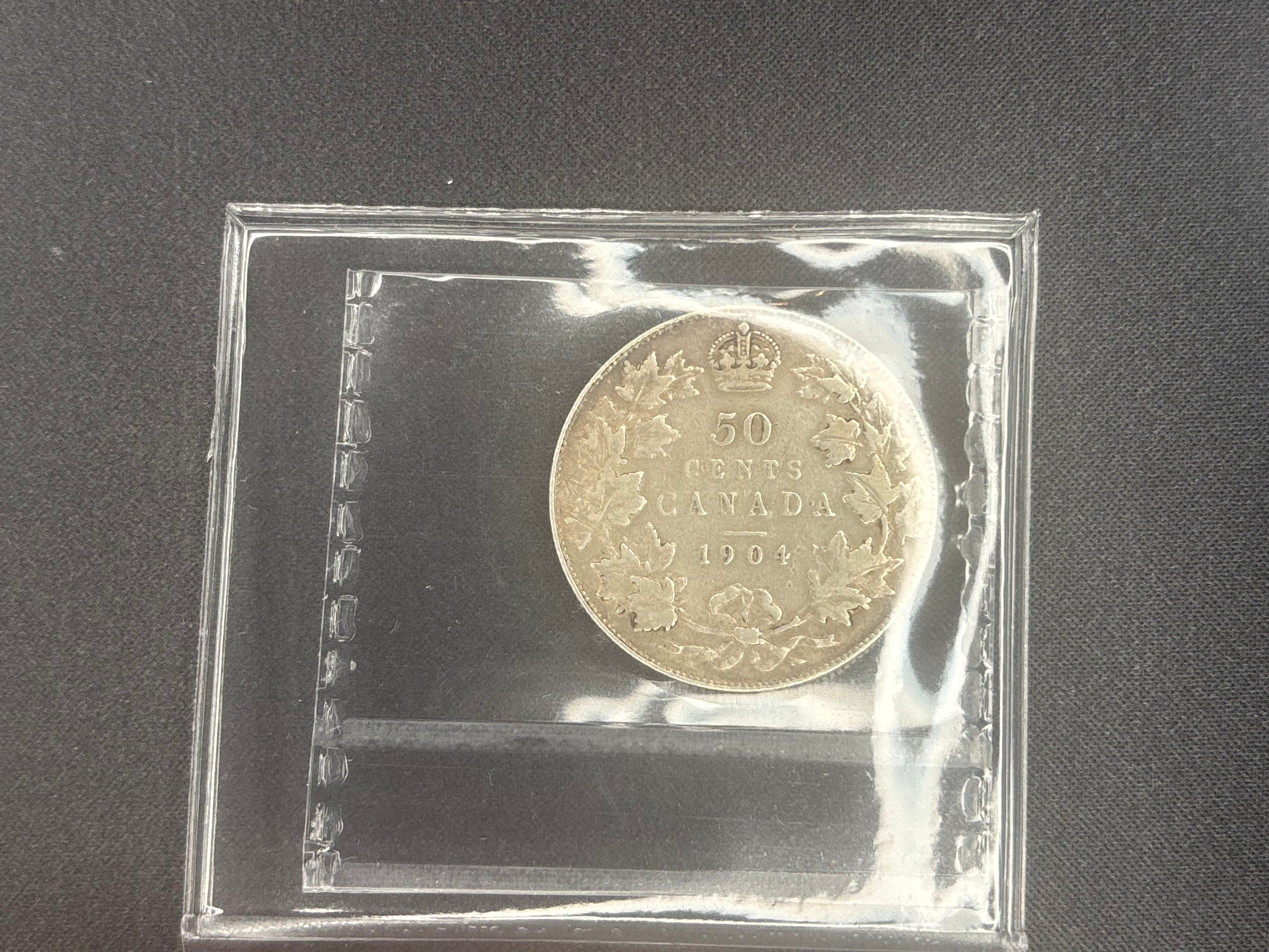 Canadian Silver Coin - 50 cent - 1904 - VF30 ICCS