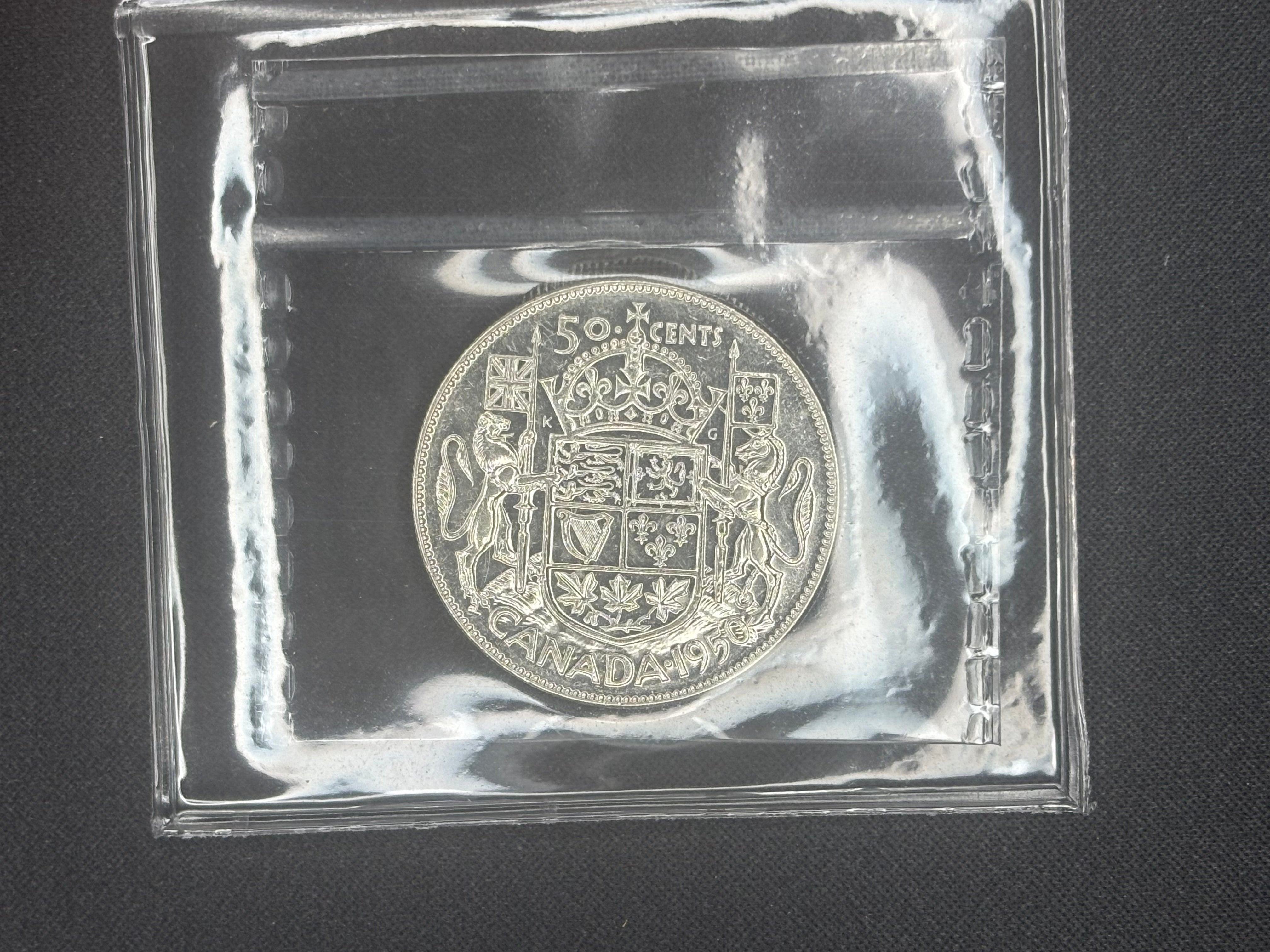 Canada Silver Coin - 50 cents -1950 Design - EF40 ICCS