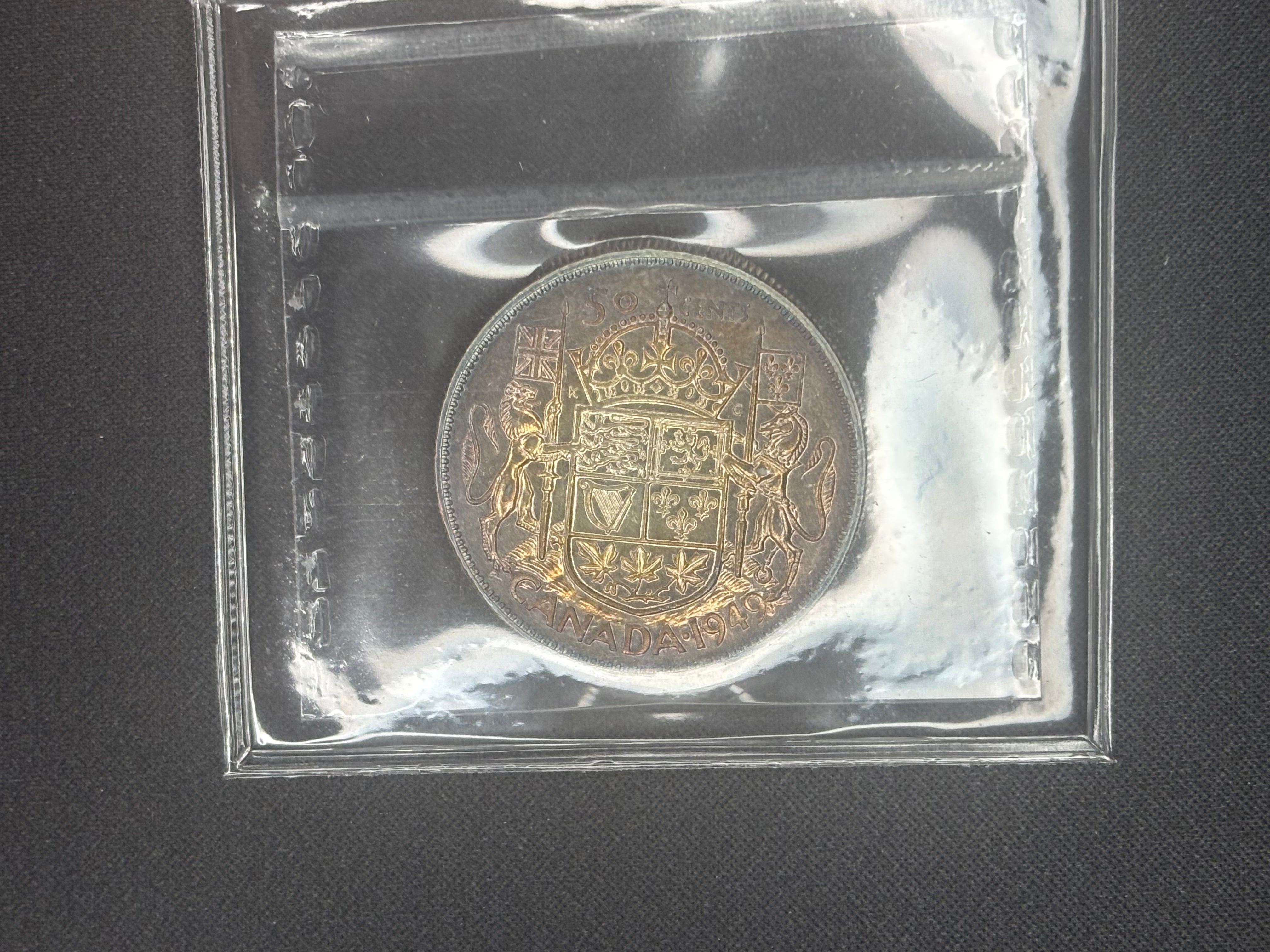Canada Silver Coin - 50 cents - 1949 - AU50 ICCS
