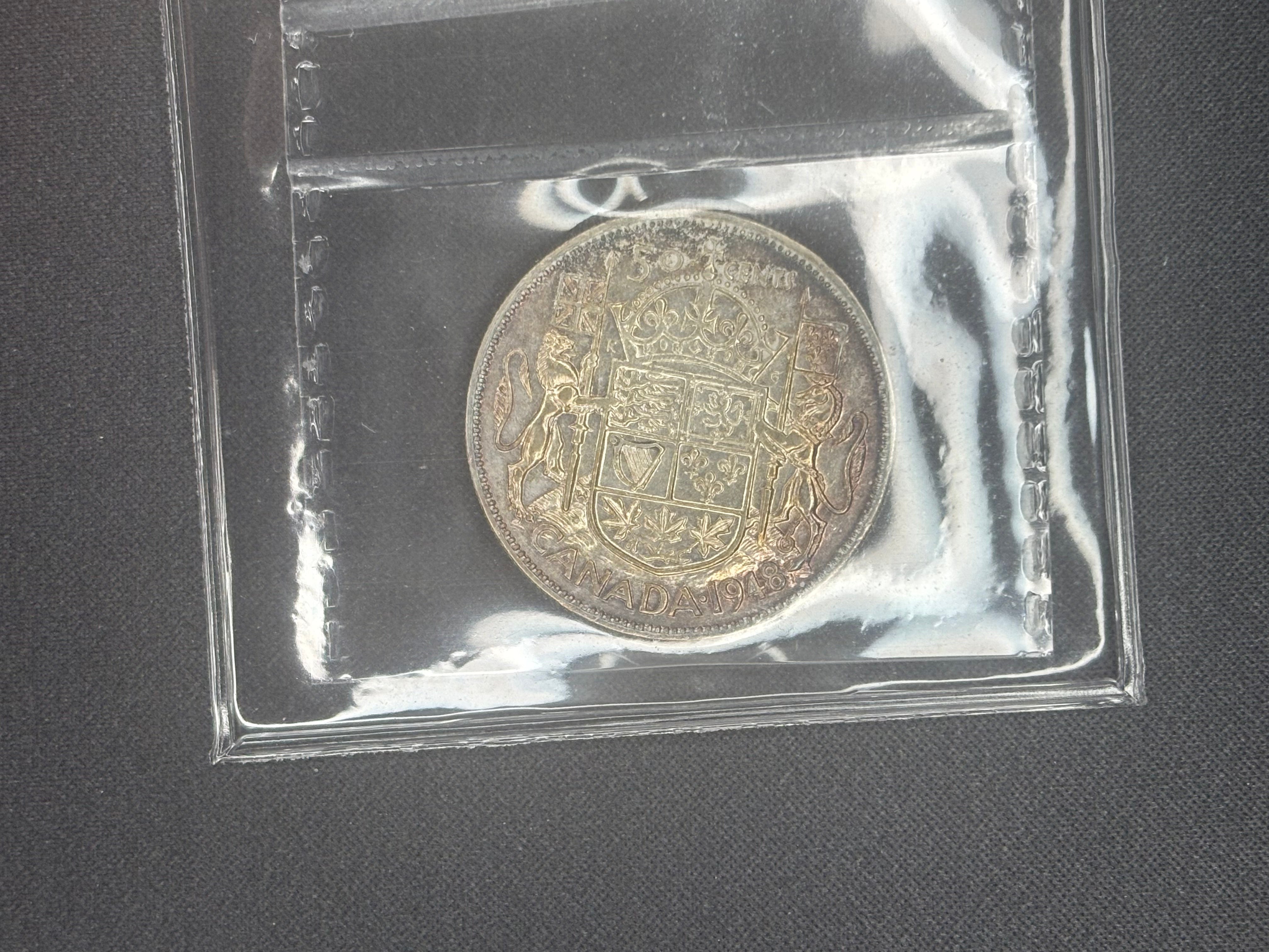 Canada Silver Coin - 50 cents - 1948 - EF40 ICCS