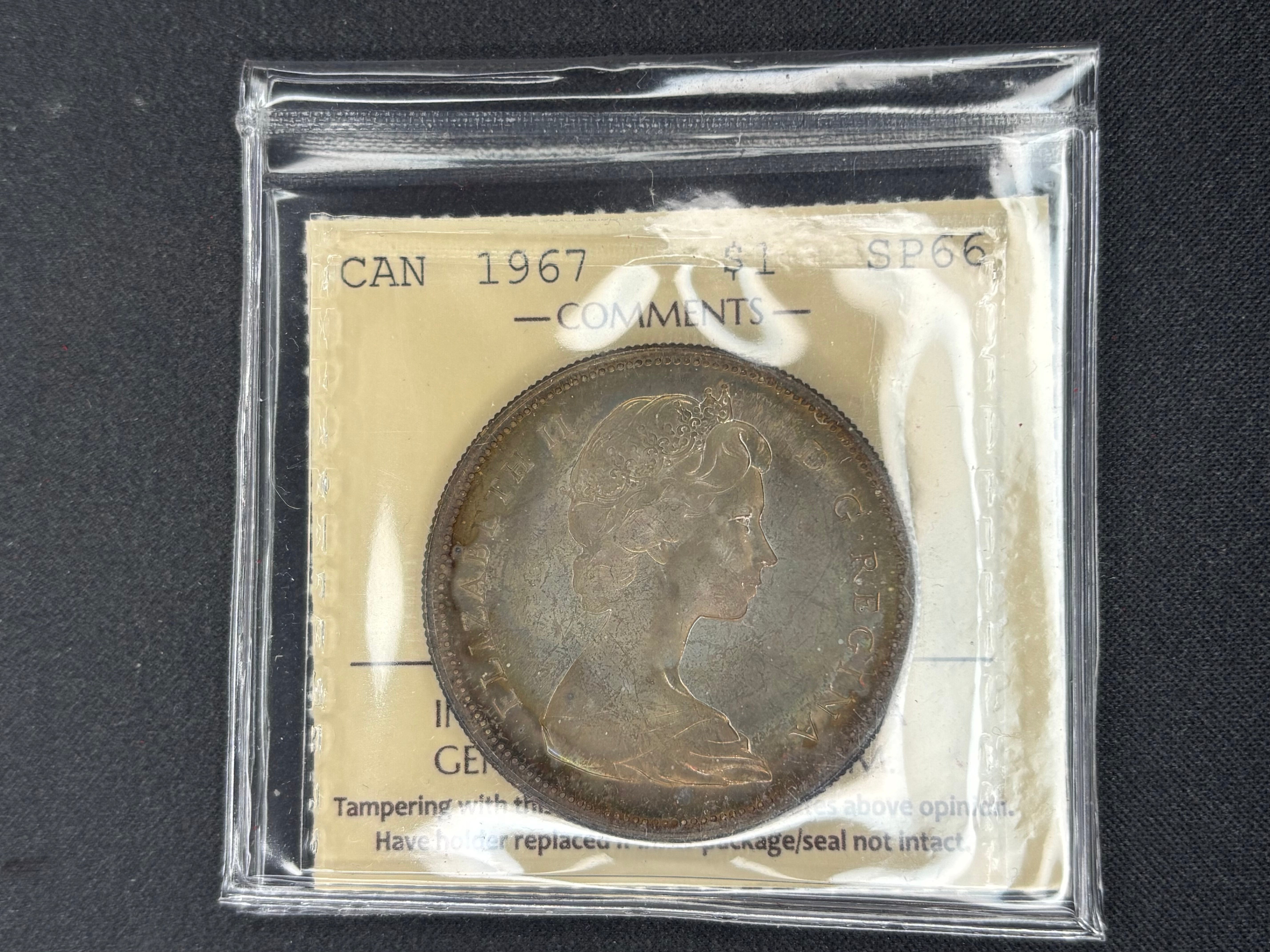 Canadian Coin - Dollar - 1967 SP66 ICCS