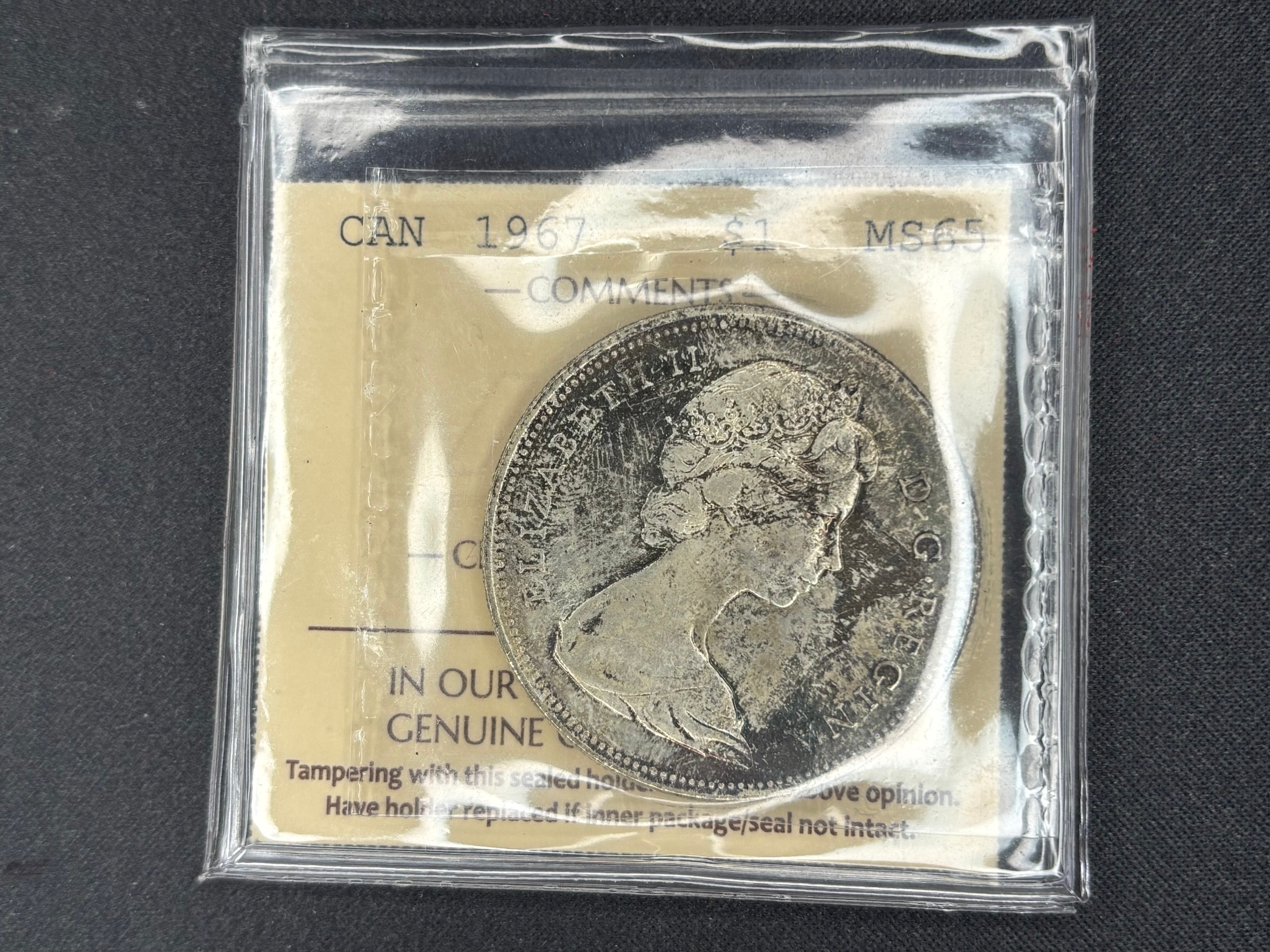 Canada Silver Coin - Dollar - 1967 MS65 ICCS