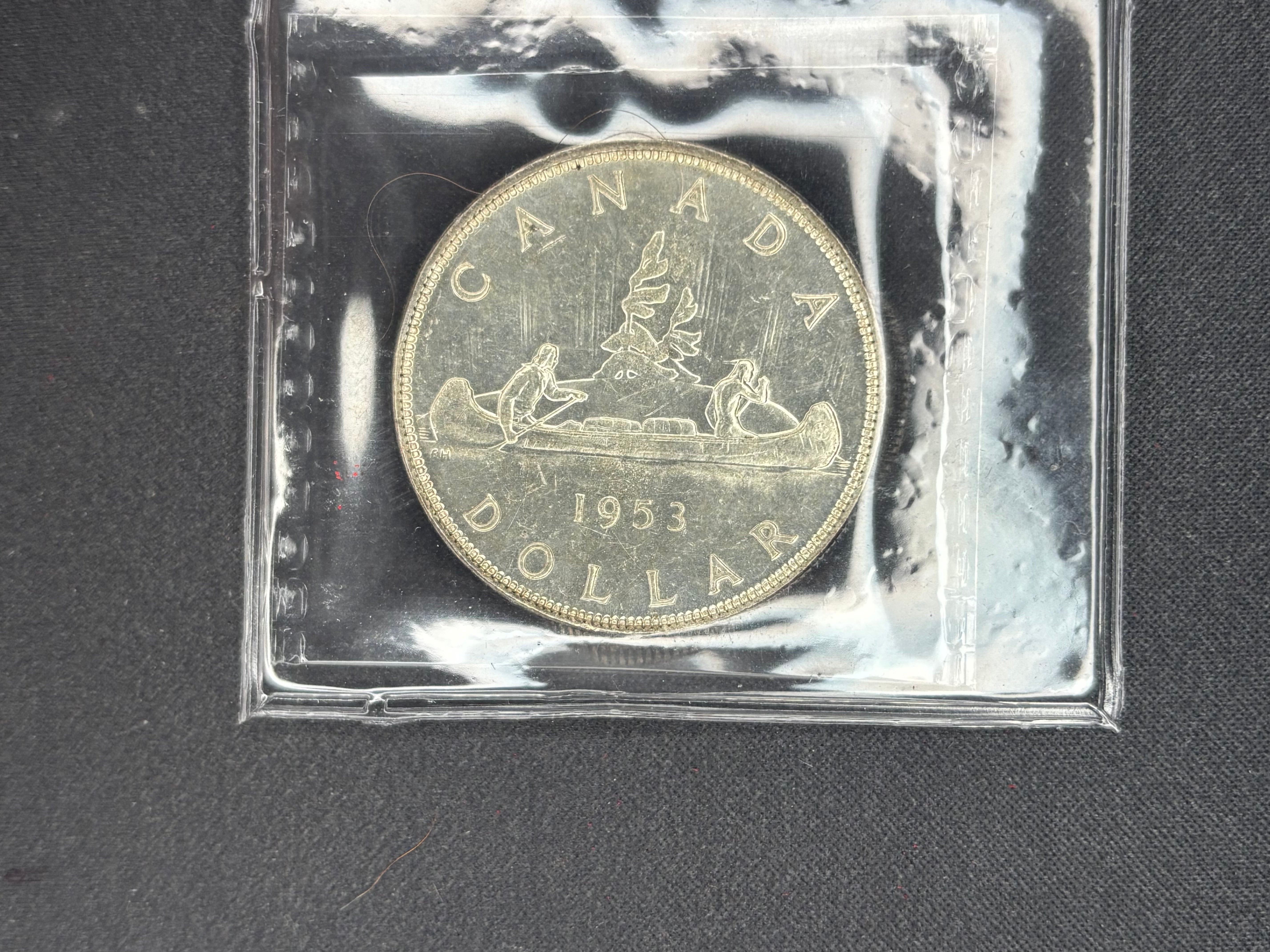 Canadian Coin - Dollar - 1953 SF - MS60 ICCS