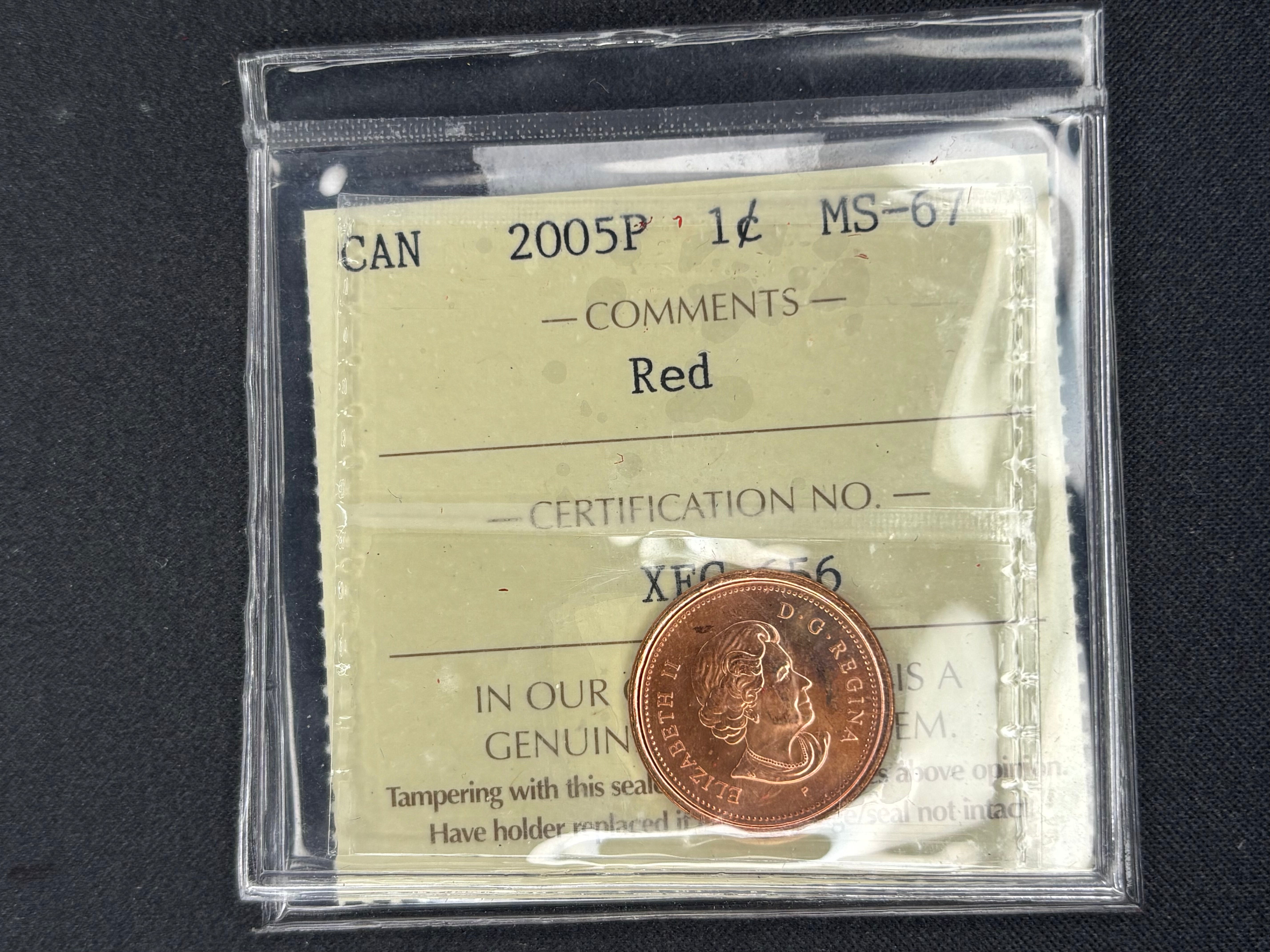 Canadian Penny - 2005P Red - MS67 ICCS