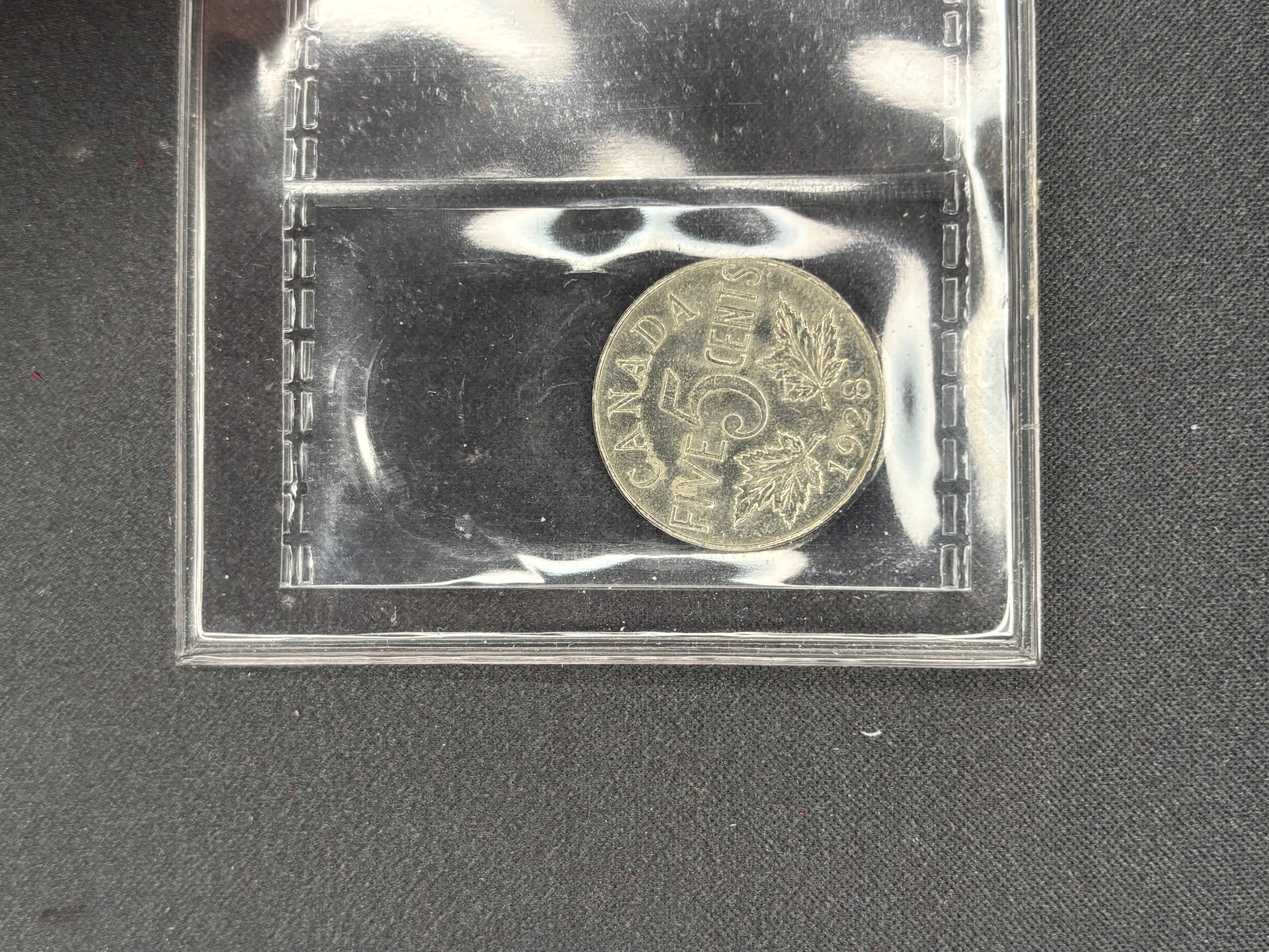 Canadian Nickel Coin - 5 cents - 1928 - MS64 ICCS