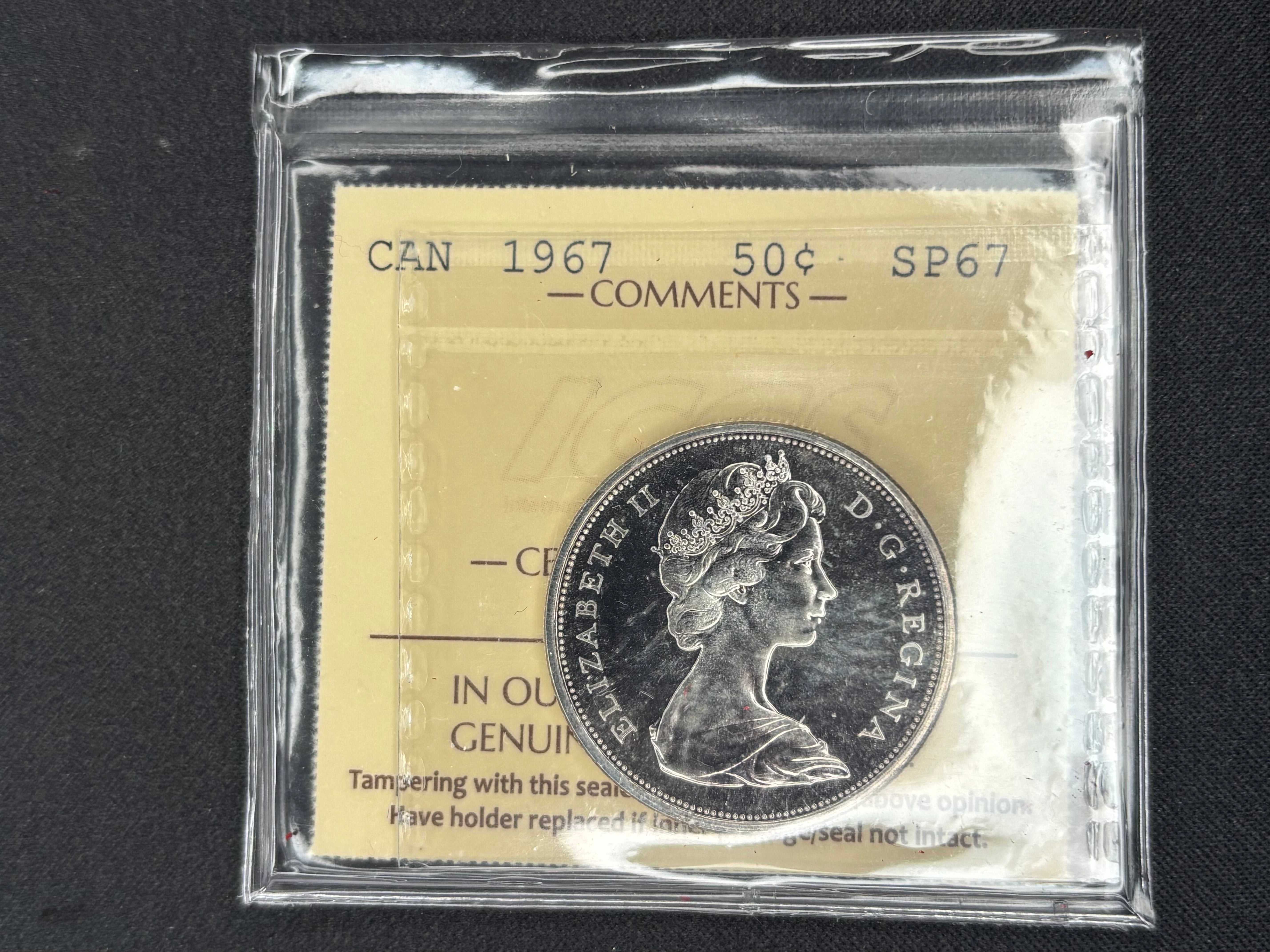 Canadian coin - 50 cents - 1967 - SP67 ICCS