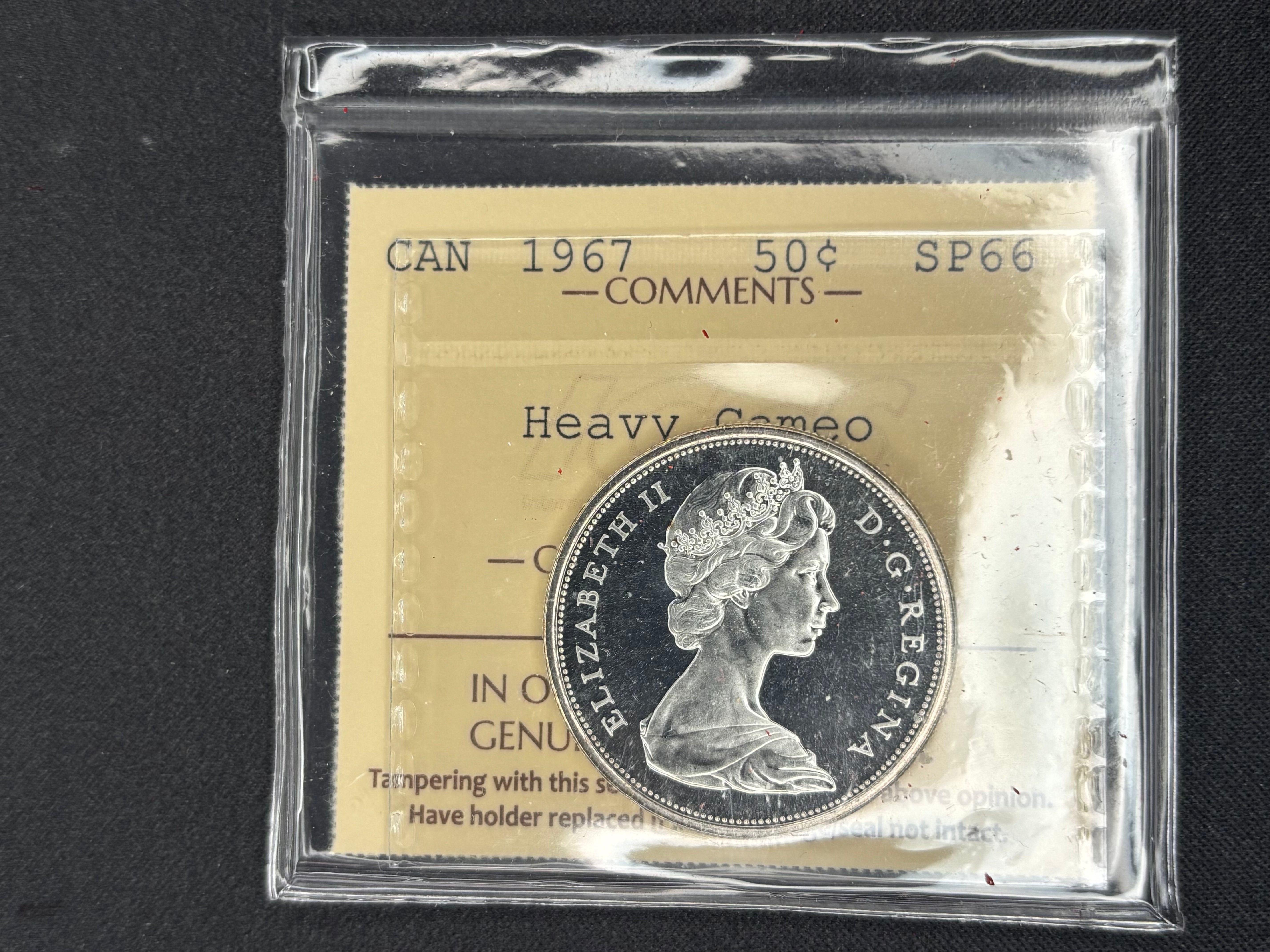 Canadian coin - 50 cents - 1967 Heavy Cameo - SP66 ICCS