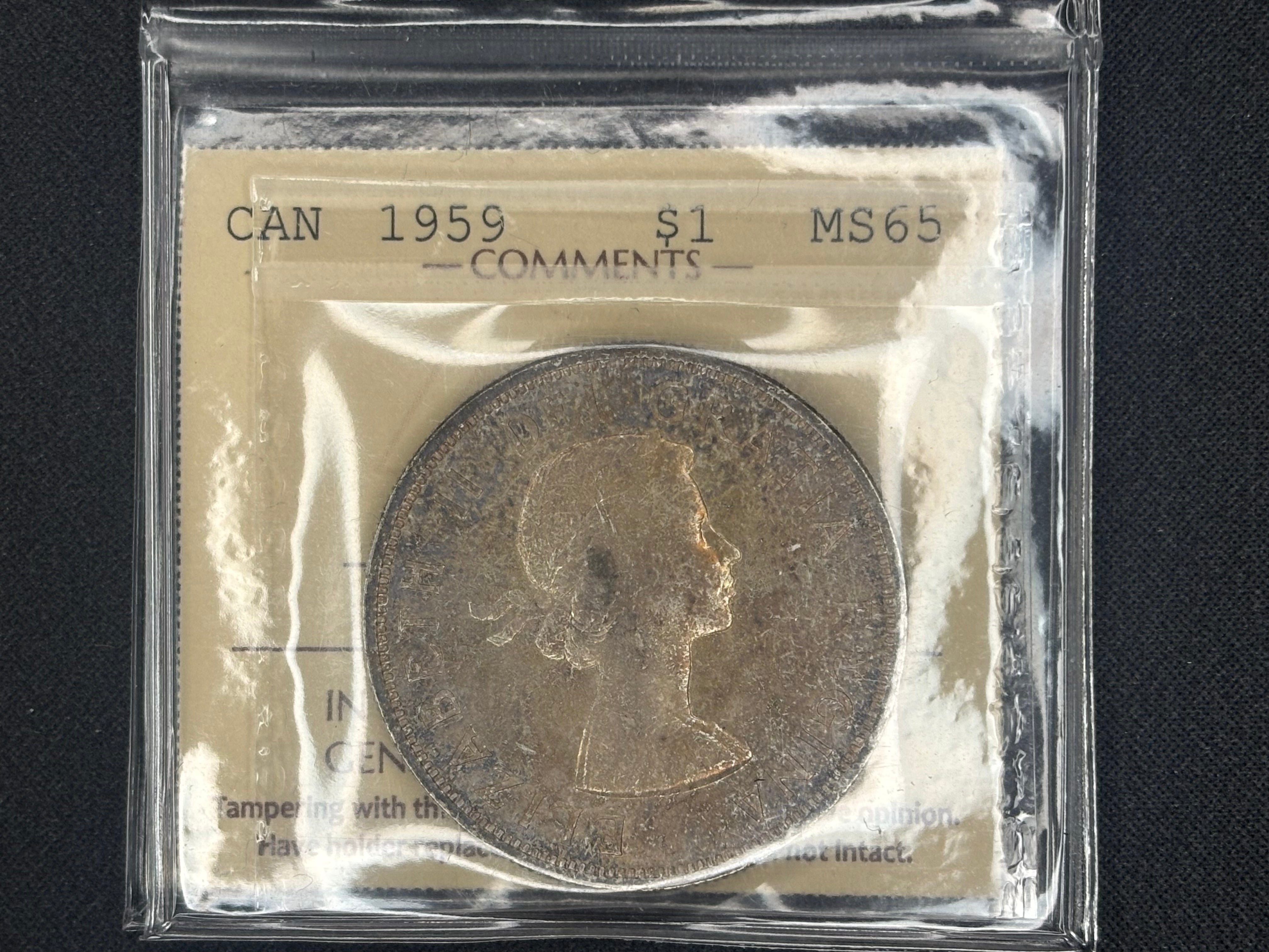Canadian Silver Coin - Dollar - 1959 - MS65 ICCS