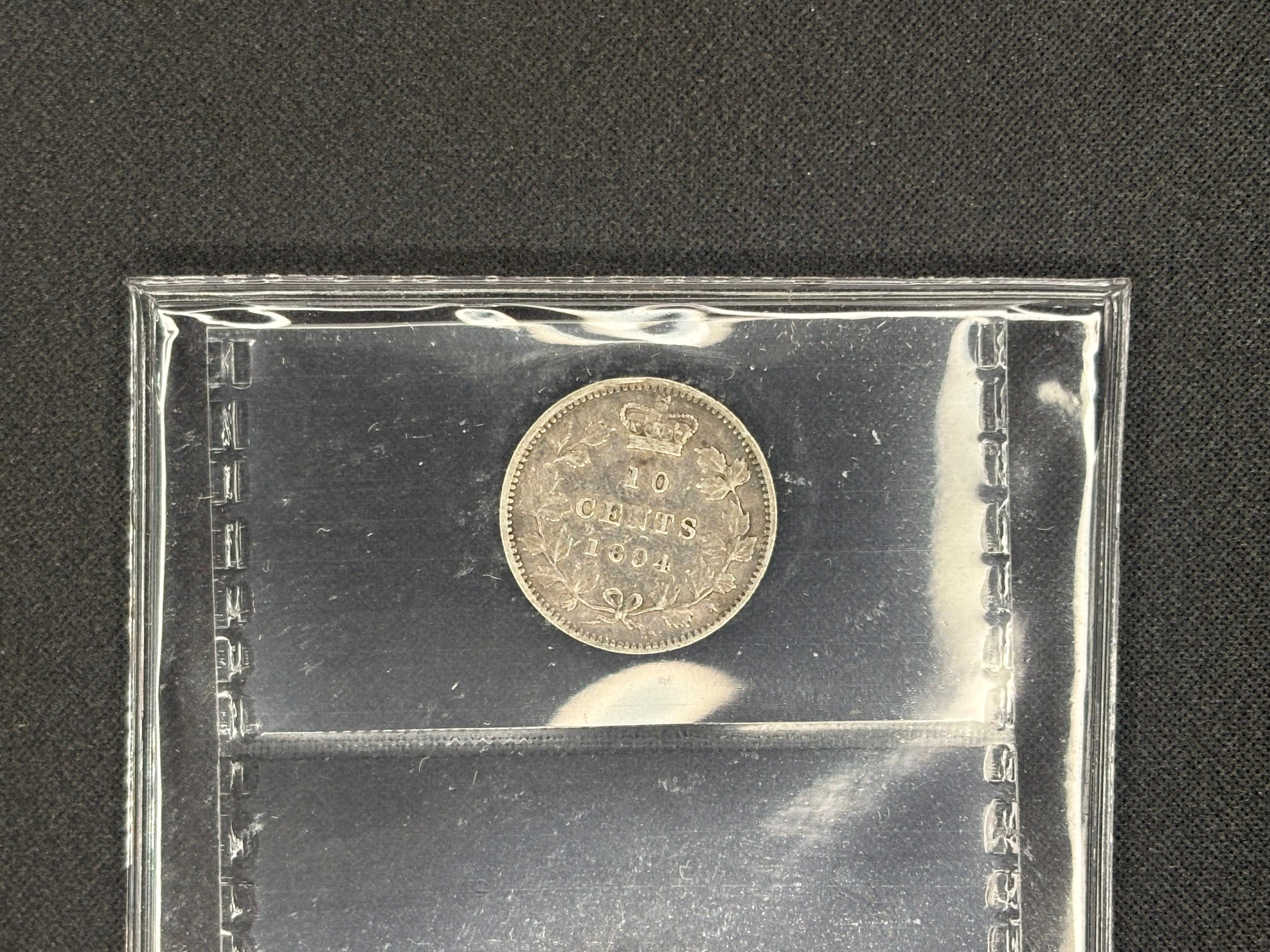 Canadian Silver Coin - 10 cents - 1894 Obv6 - VF30 ICCS
