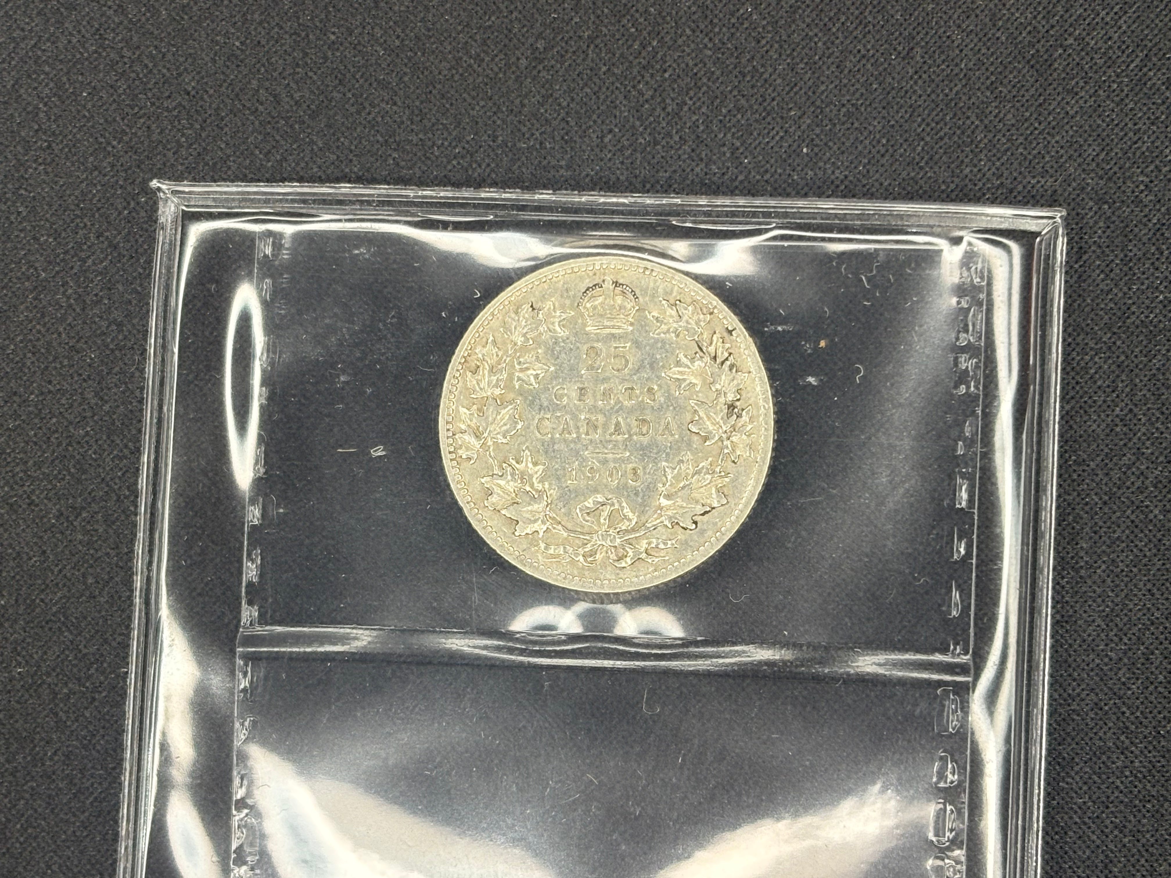 Canadian Silver Coin - 25 cents - 1903 VF30 ICCS