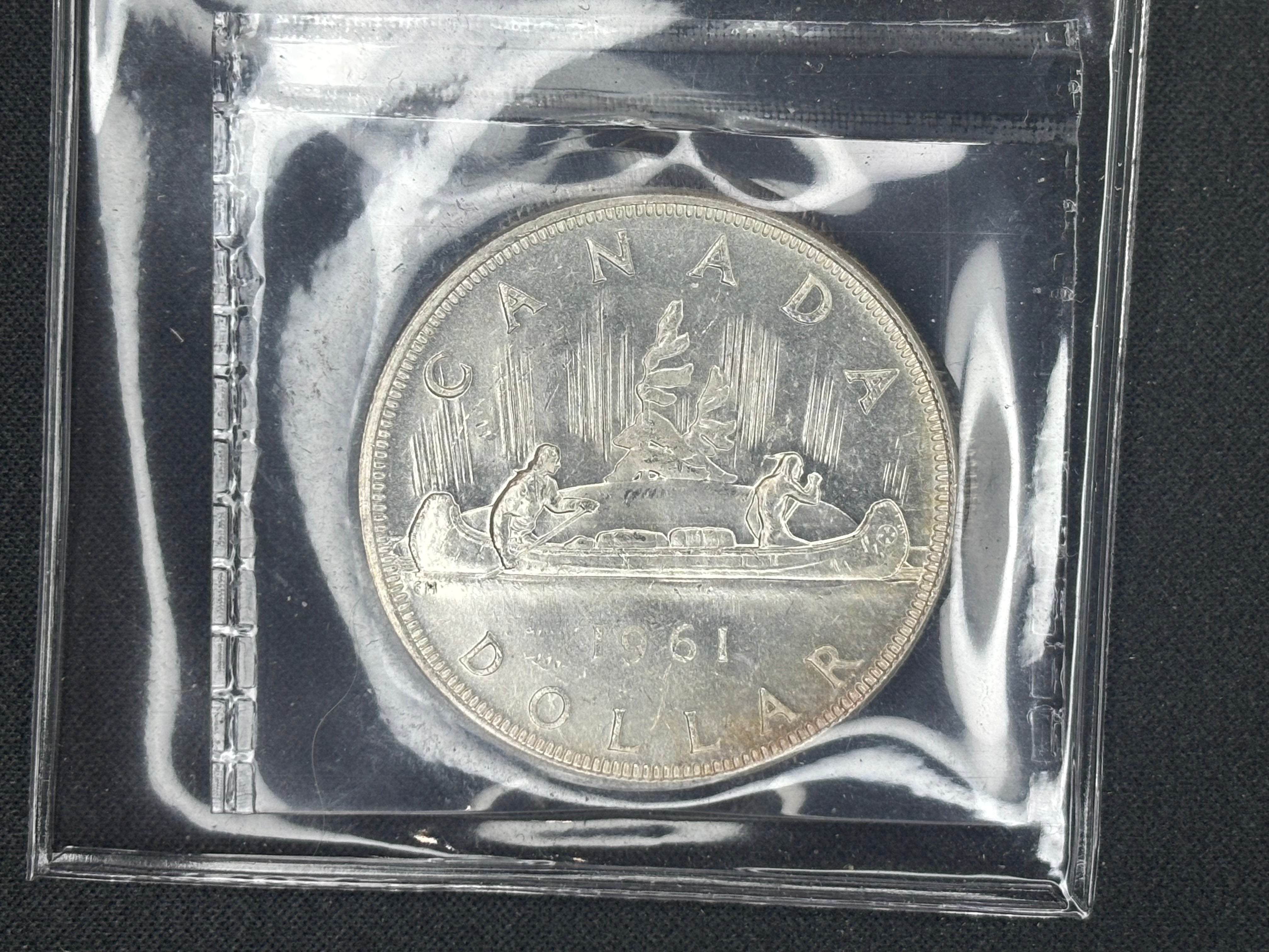 Canadian Silver Coin - Dollar - 1961 - MS62 ICCS