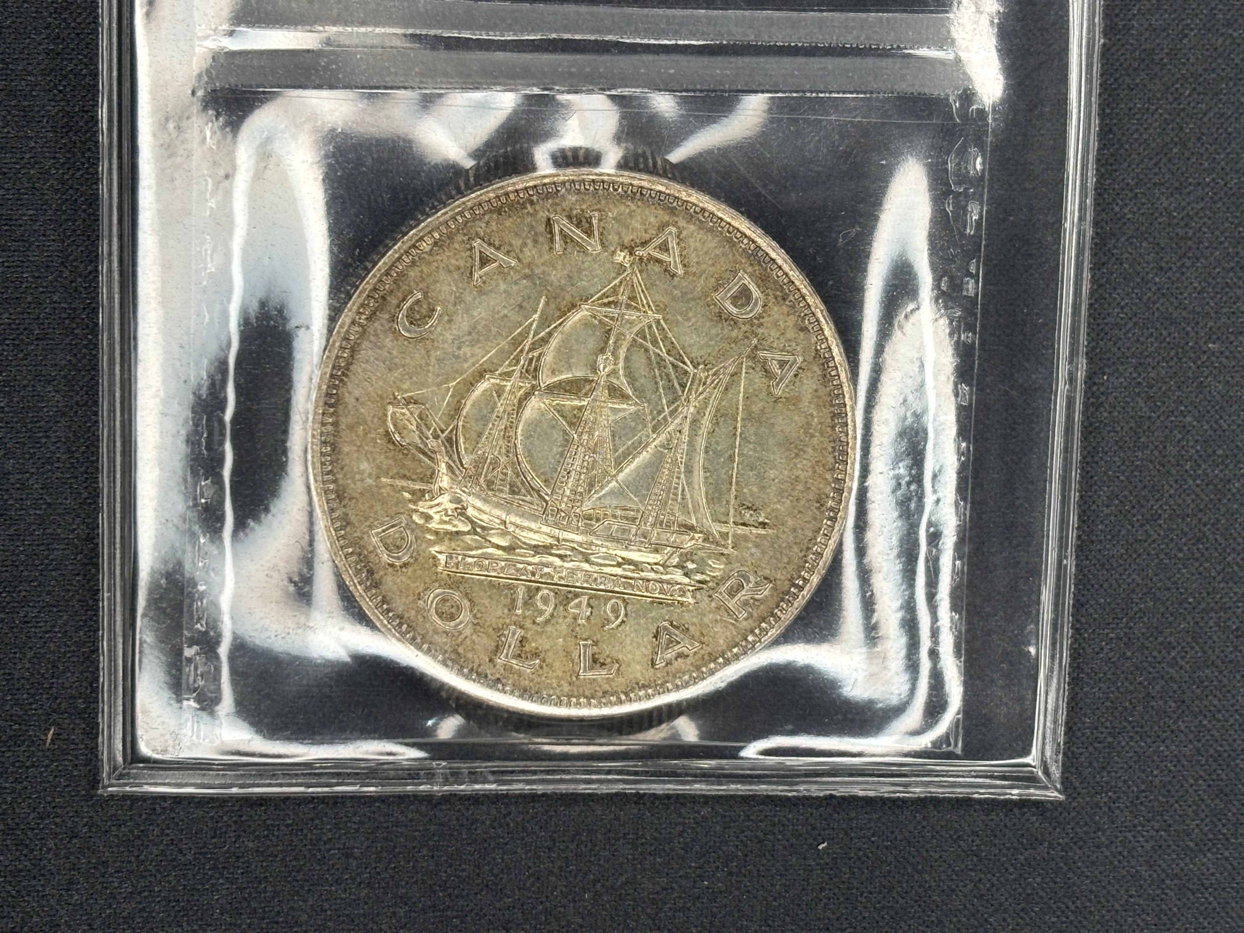 Canadian Silver Coin - Dollar - 1949 Half Moon - MS64 ICCS