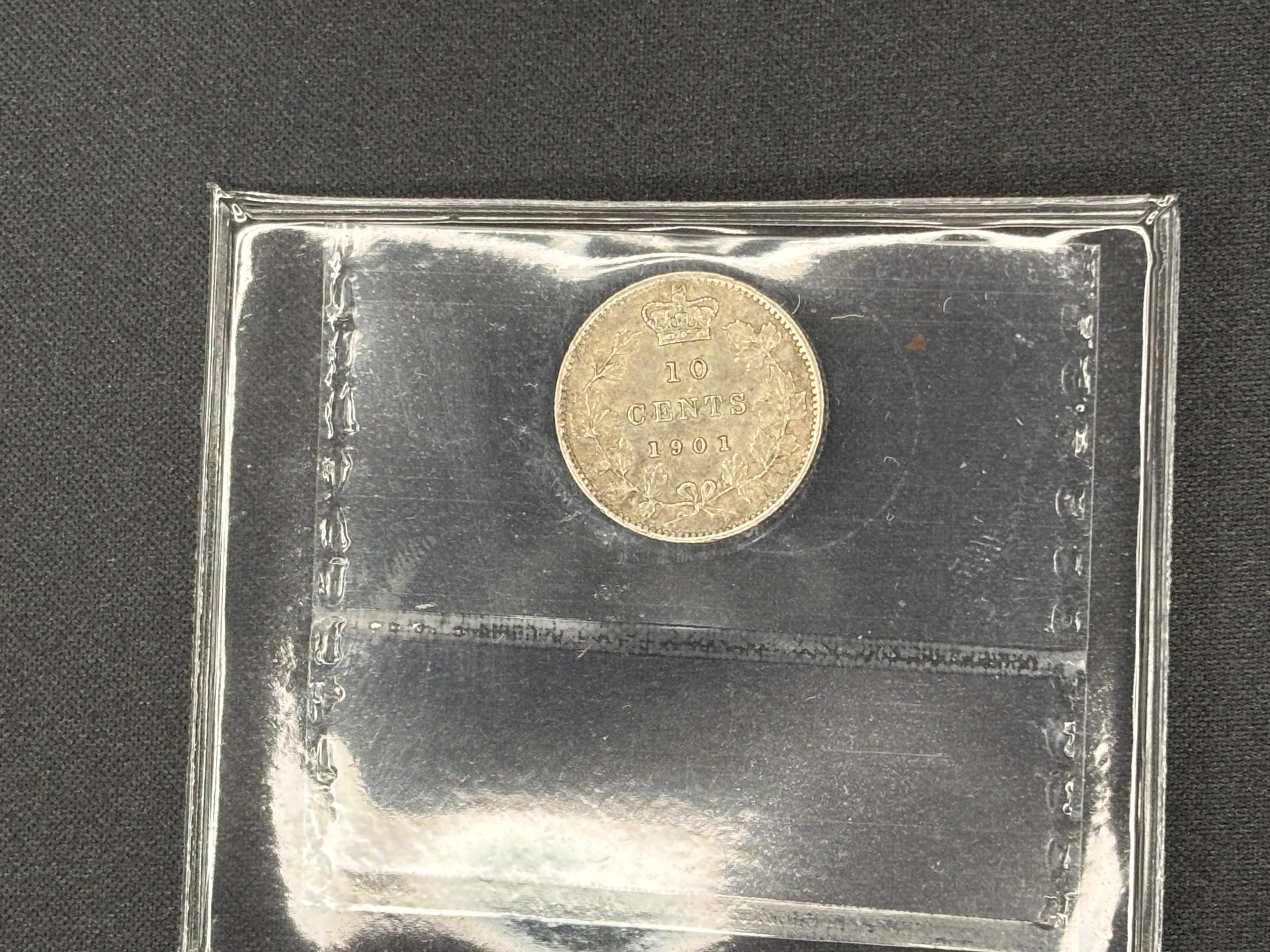 Canadian Silver Coin - 10 cents - 1901 AU55 ICCS