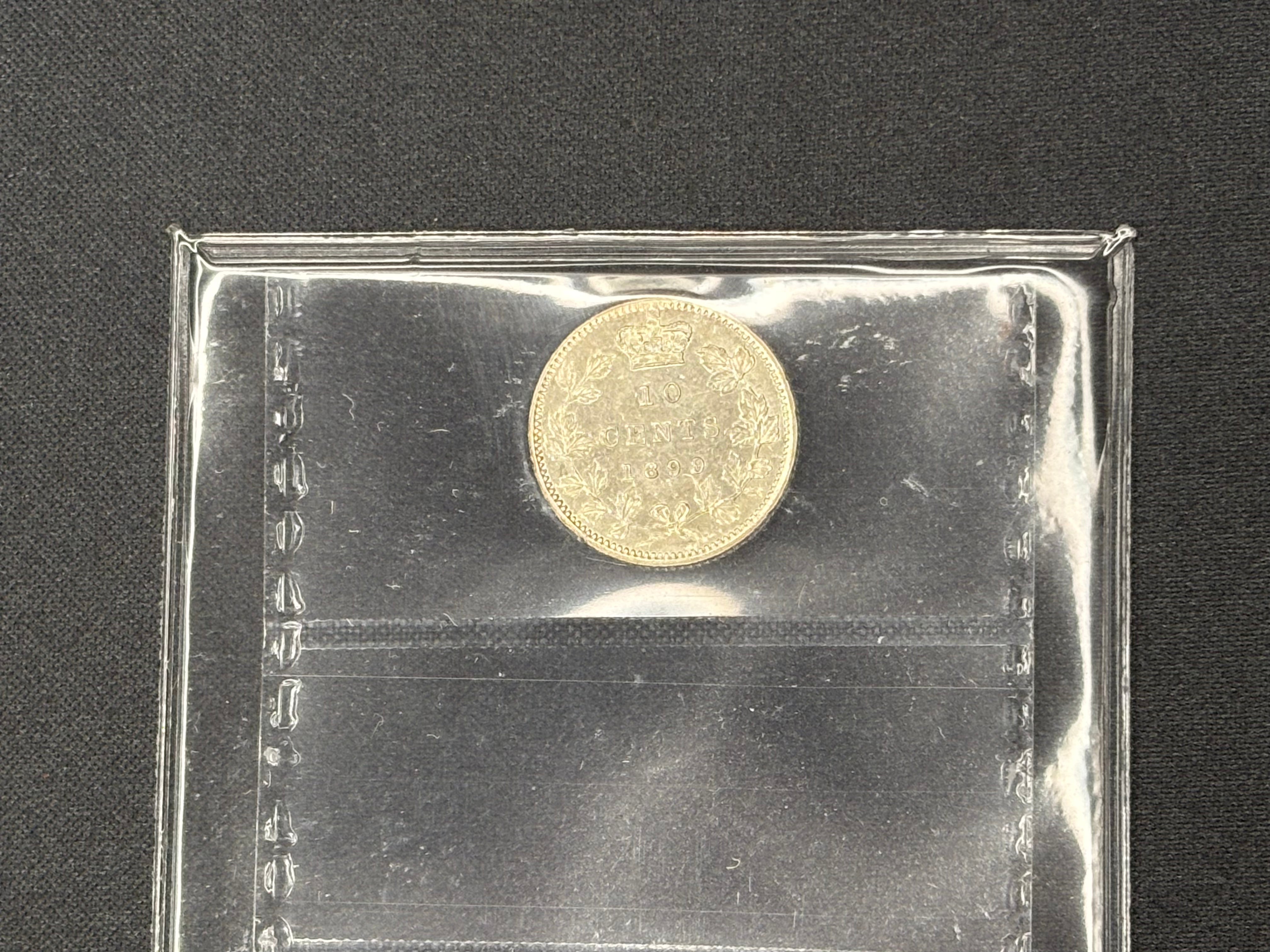 Canadian Silver Coin - 10 cents - 1899 Large 9's EF45 ICCS