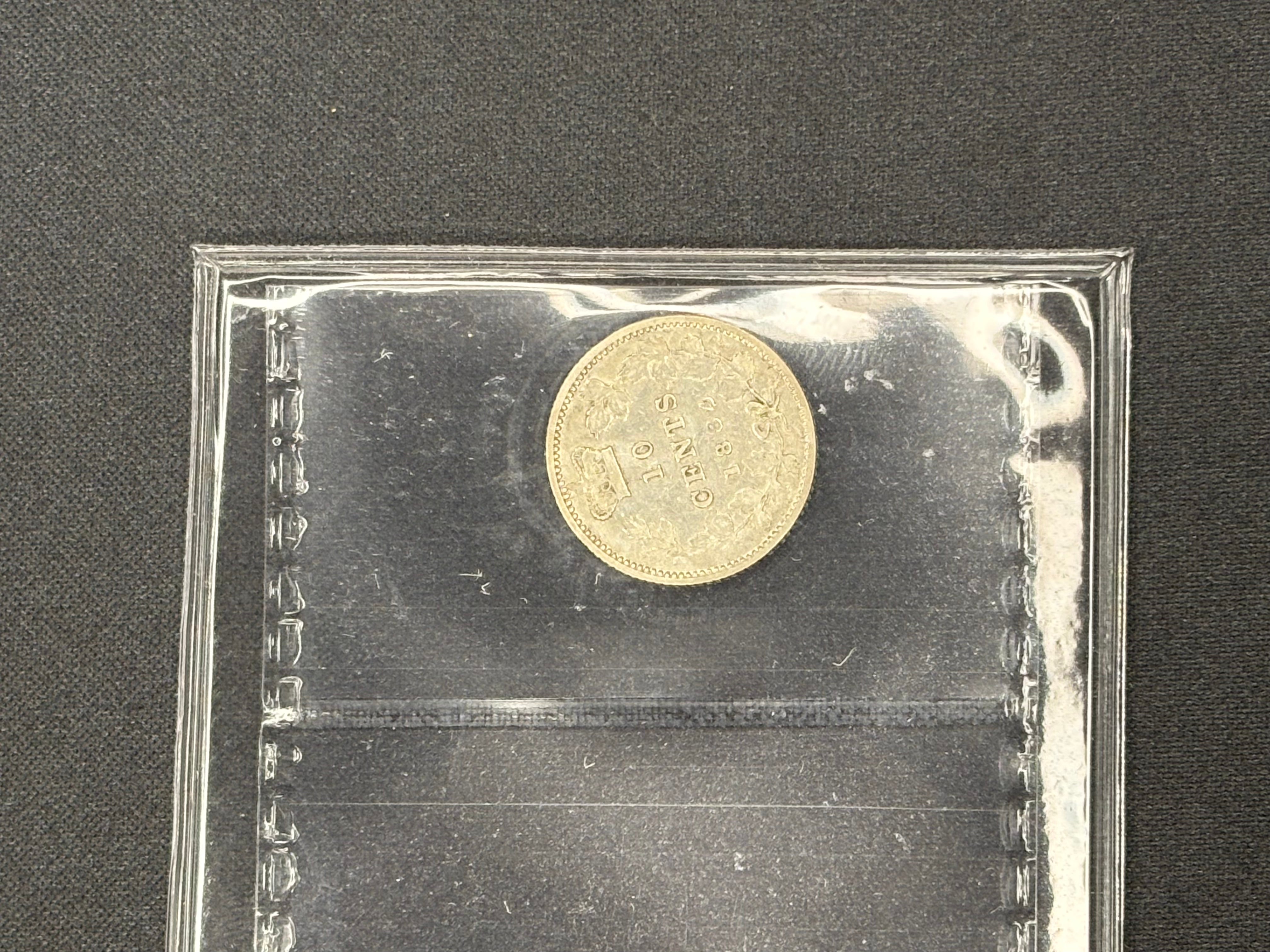 Canadian Silver Coin - 10 cents - 1884 VF20 ICCS