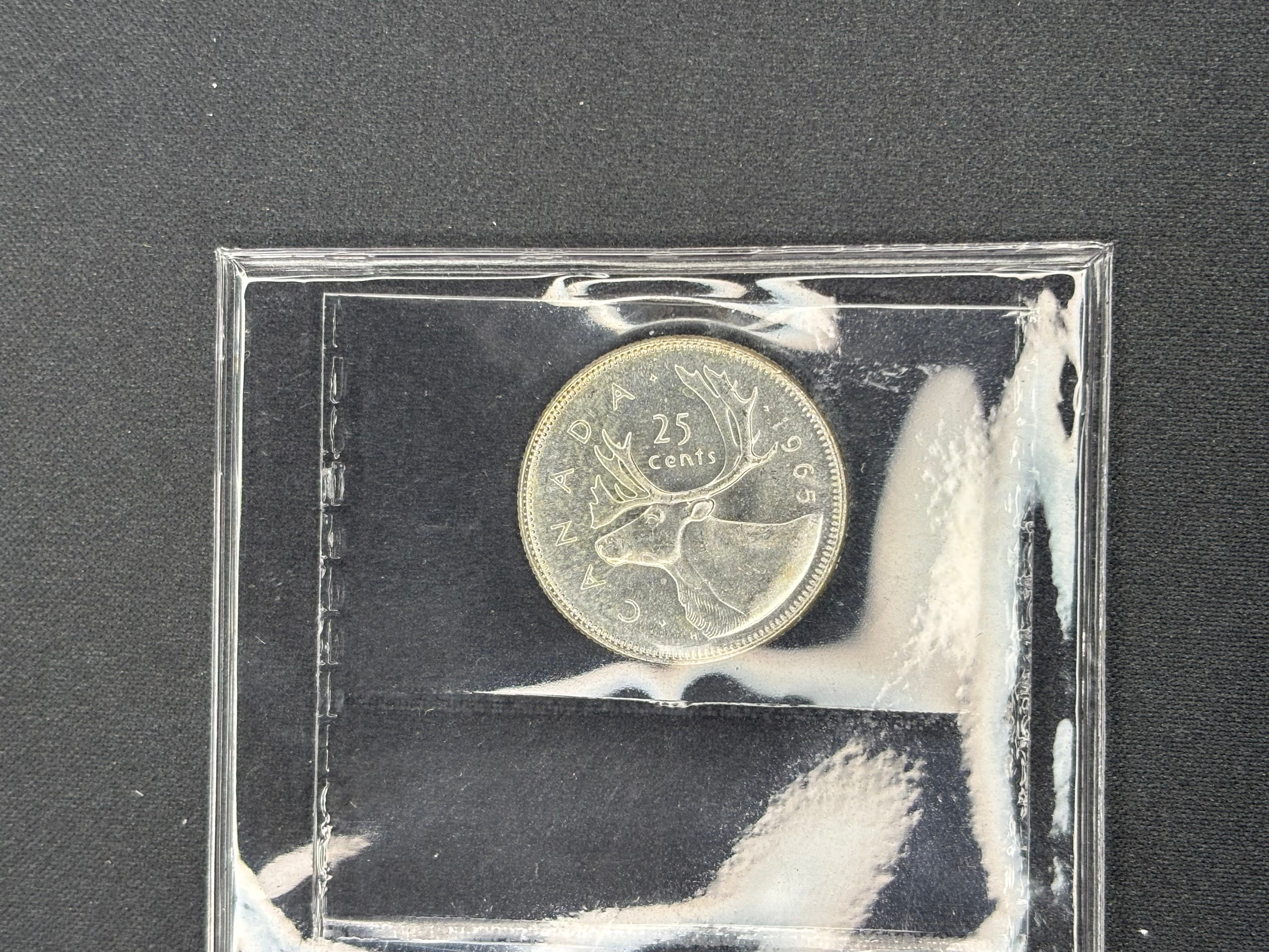 Canadian Silver Coin - 25 cent - 1965 MS65