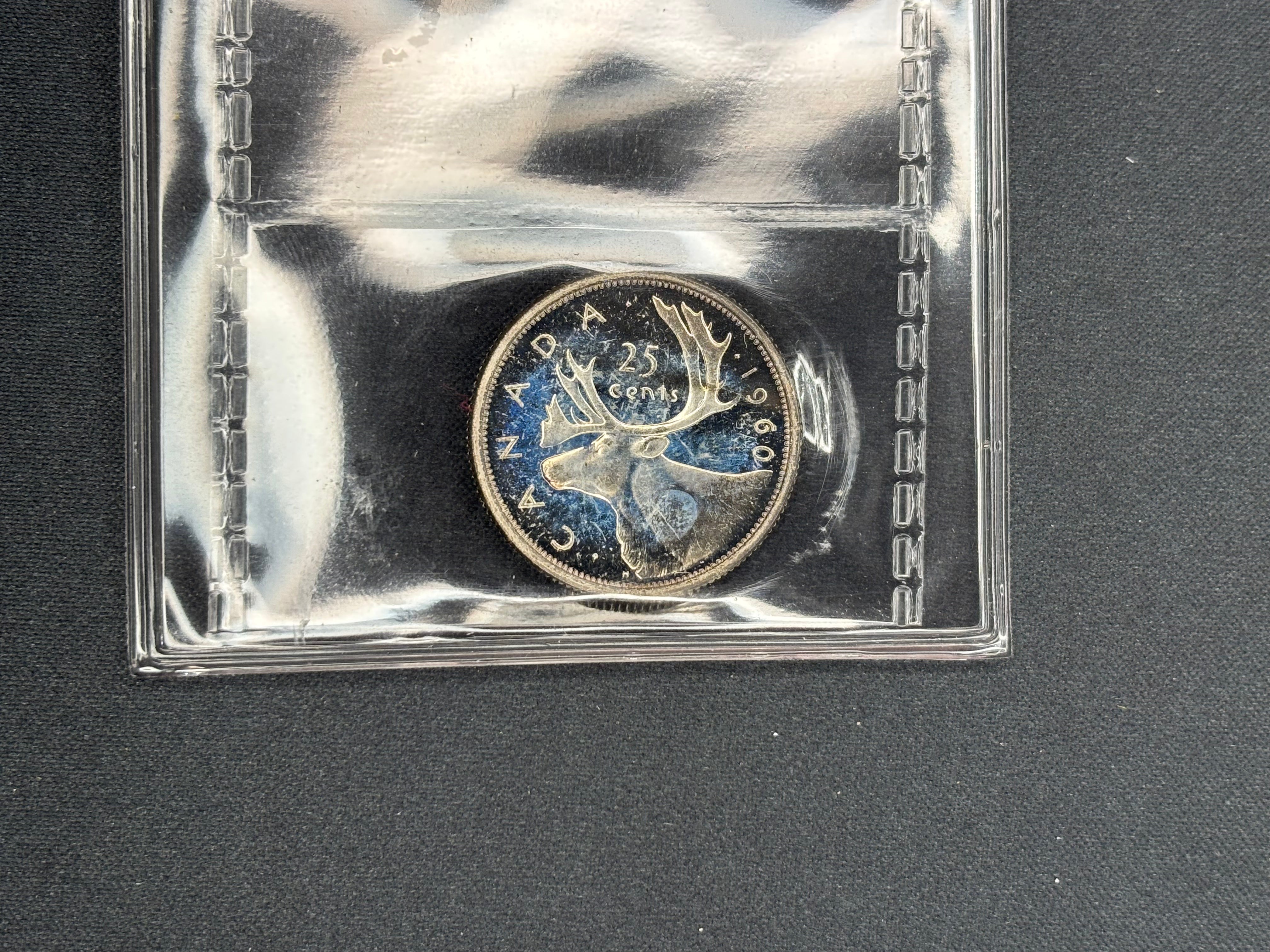 Canadian Silver Coin - 25 cent - 1960 Cameo - PL65
