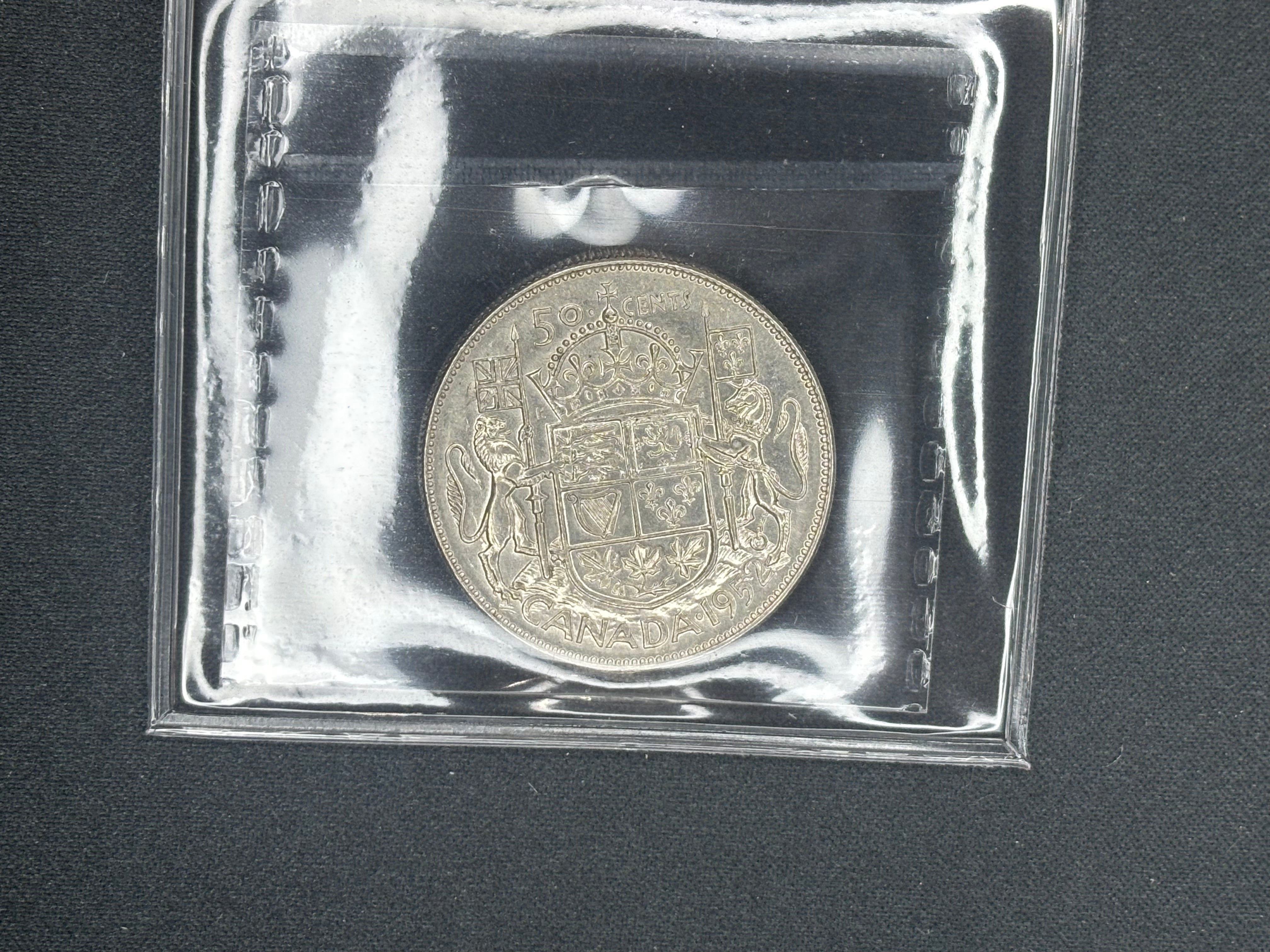 Canada Silver Coin - 50 cents - 1952 - AU50 ICCS