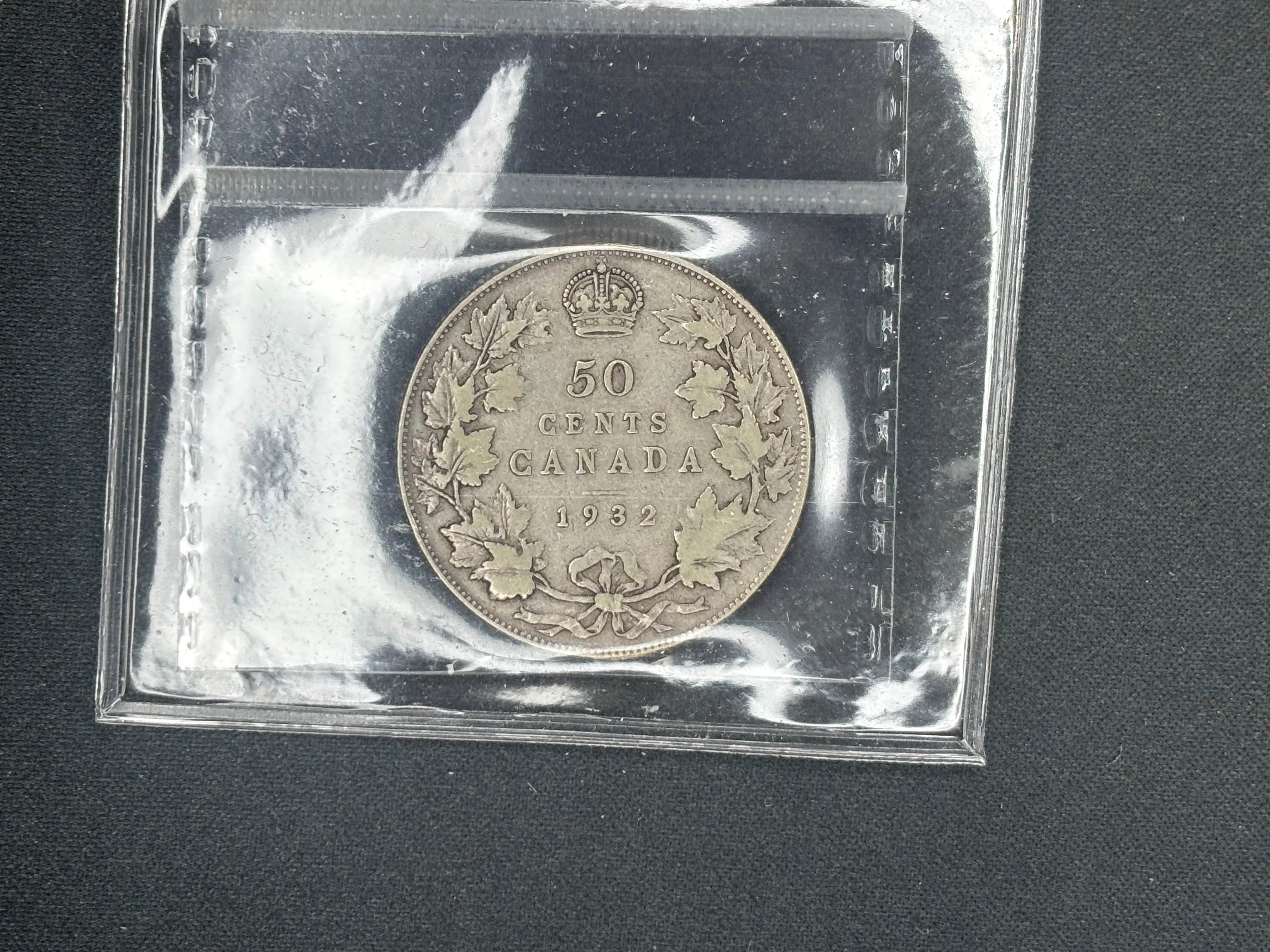 Canadian Silver Coin - 50 cent - 1932 - VG10 ICCS