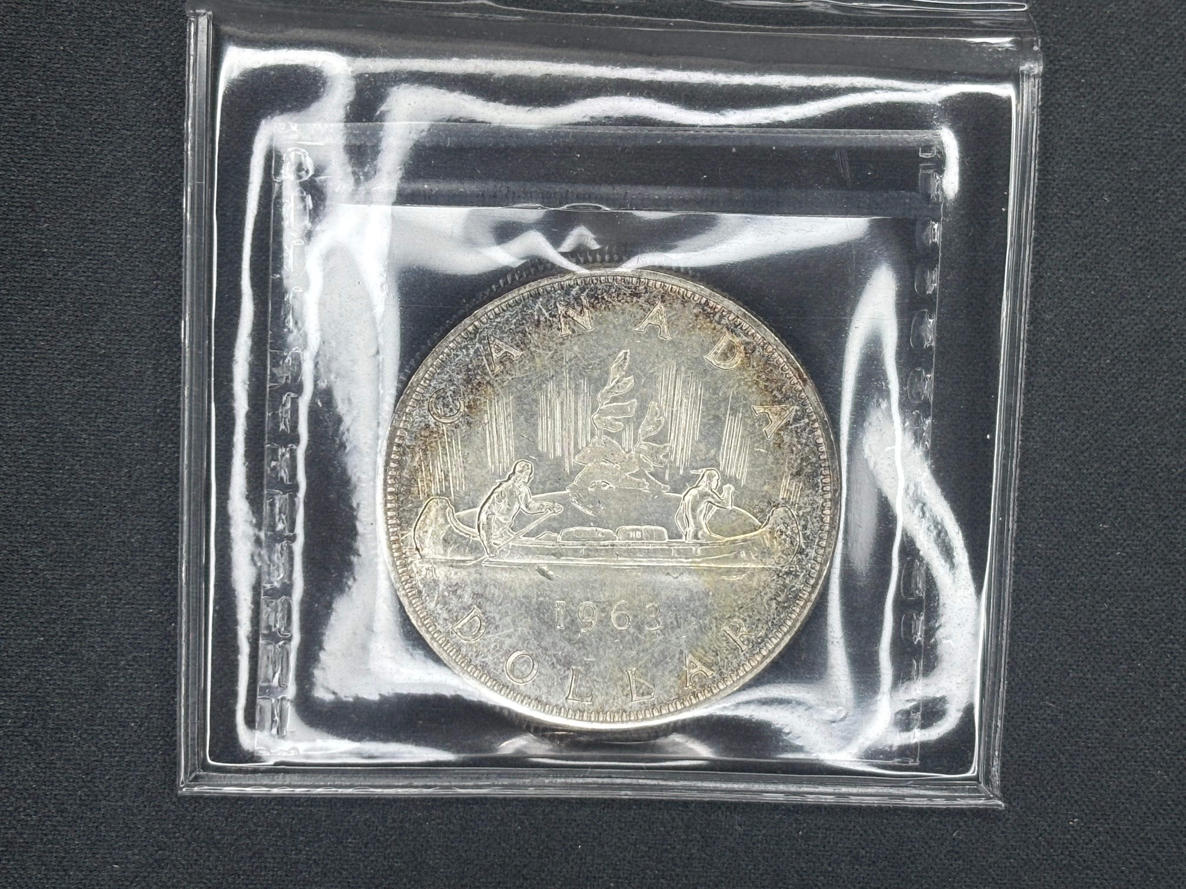 Canada Silver Coin - Dollars - 1963 Arrowhead - MS63 ICCS