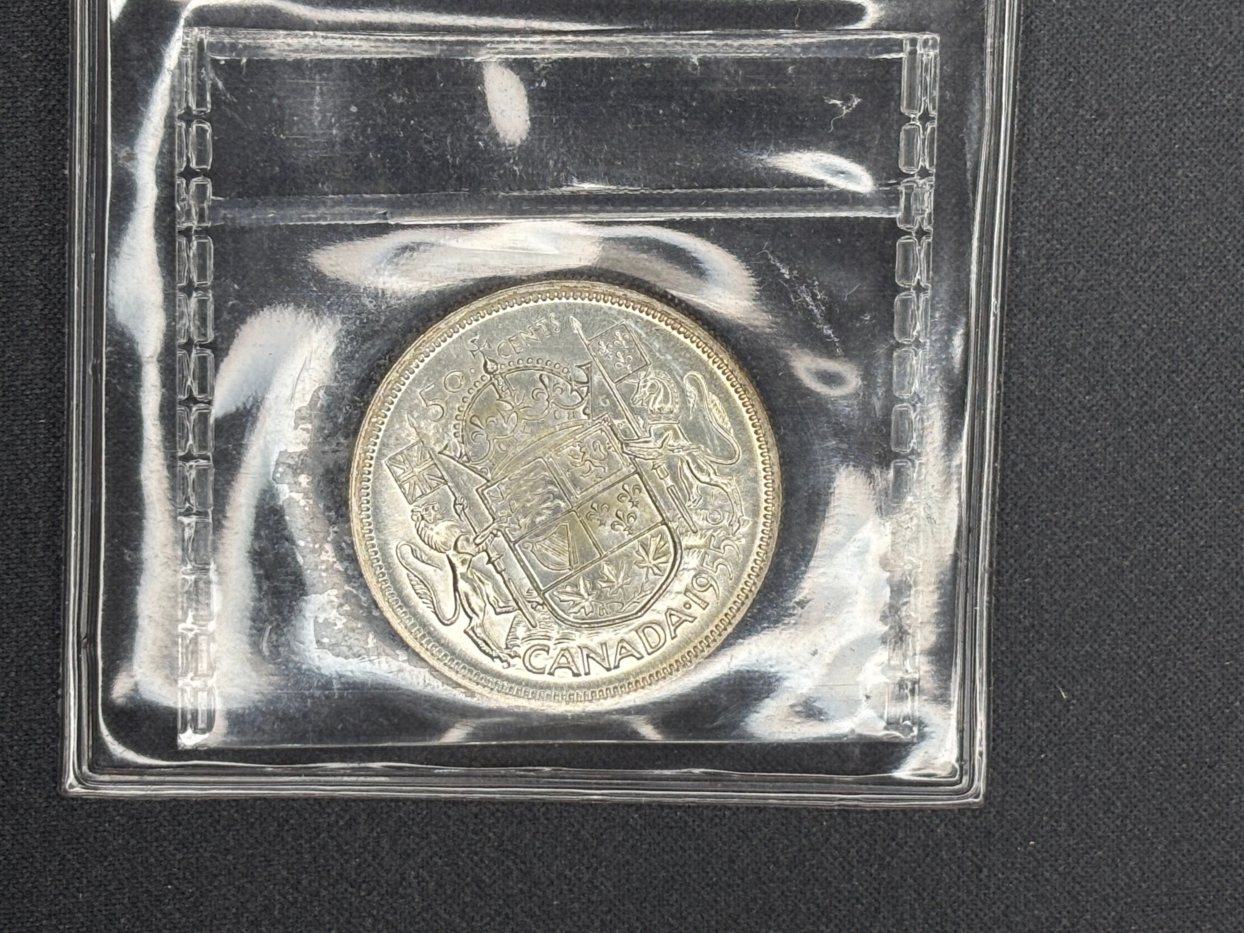 Canadian Silver Coin - 50 cents - 1955 - MS63 ICCS