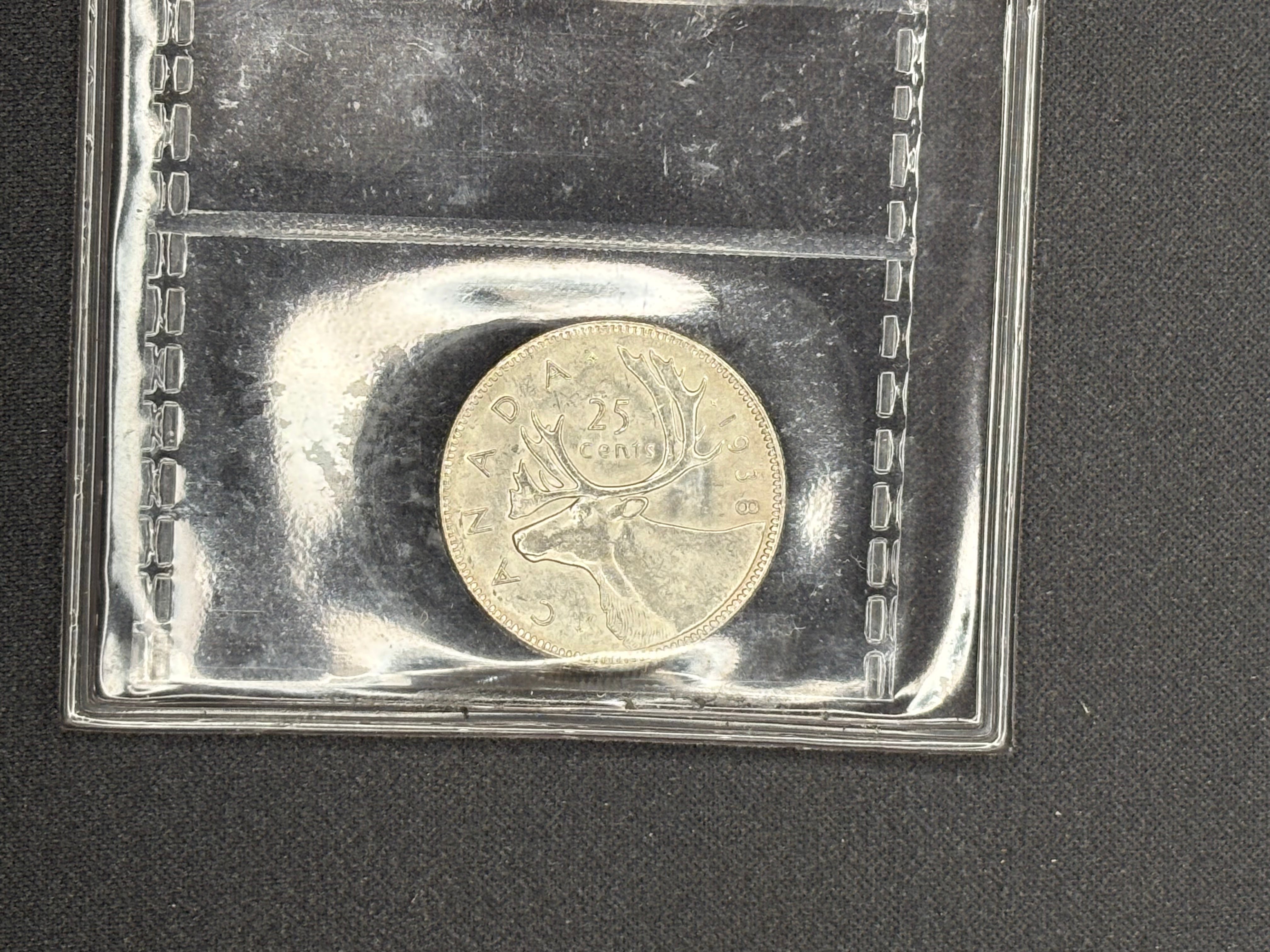 Canadian Silver Coin - 25 cents - 1938 - MS62 ICCS