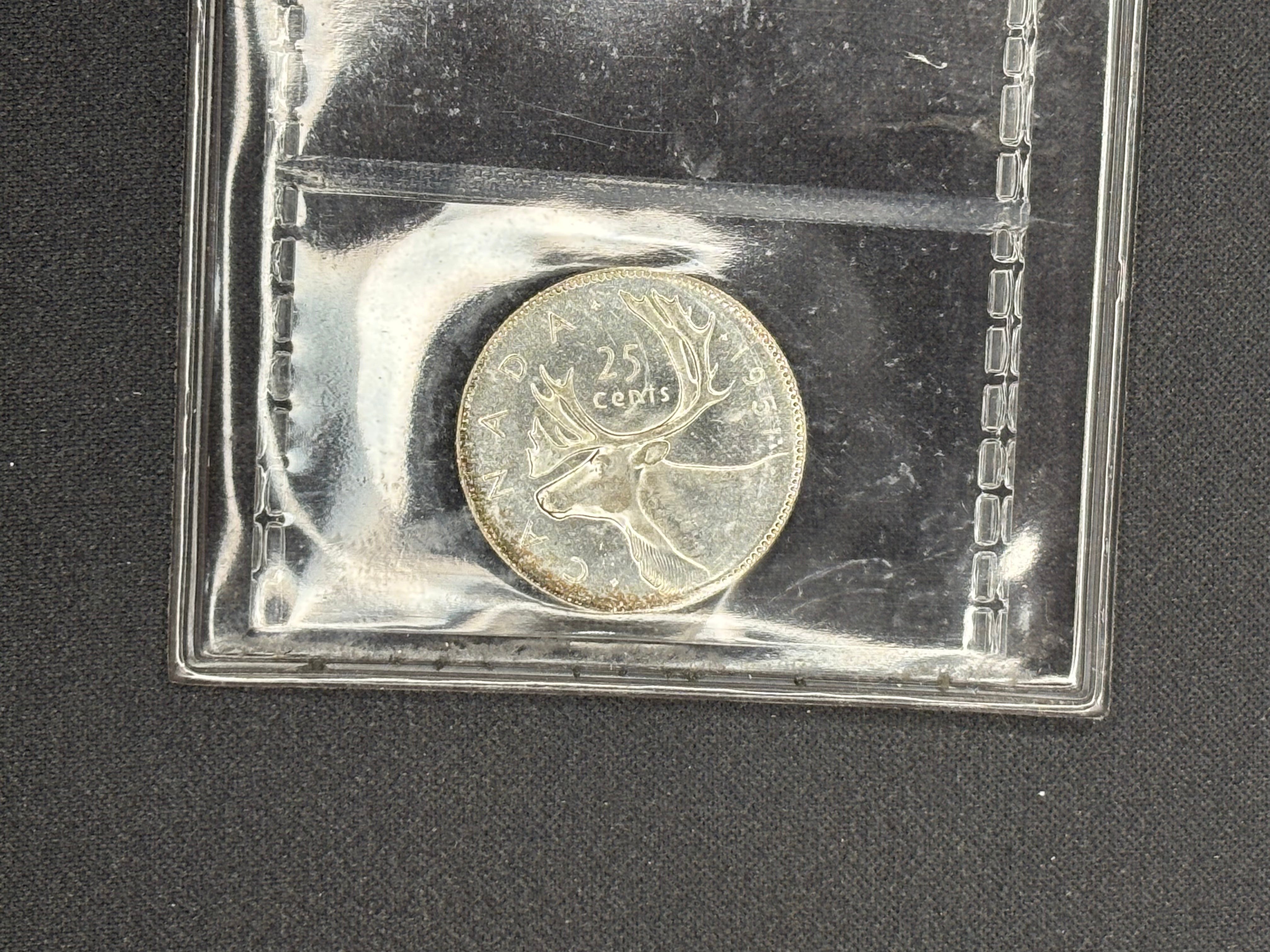 Canadian Silver Coin - 25 cents - 1951 - MS64 ICCS