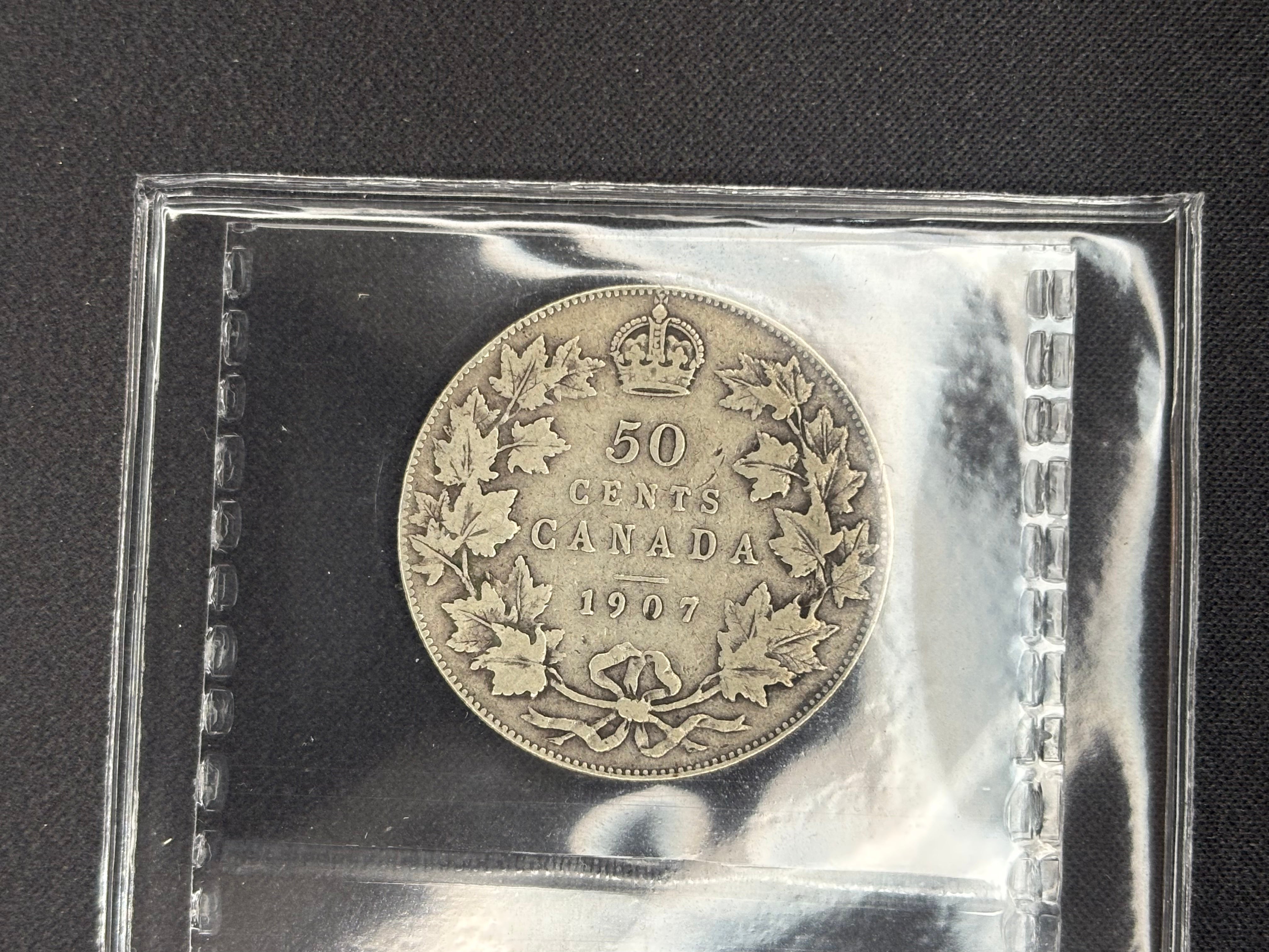 Canadian Silver Coin - 50 cents 1907 - VF20 ICCS