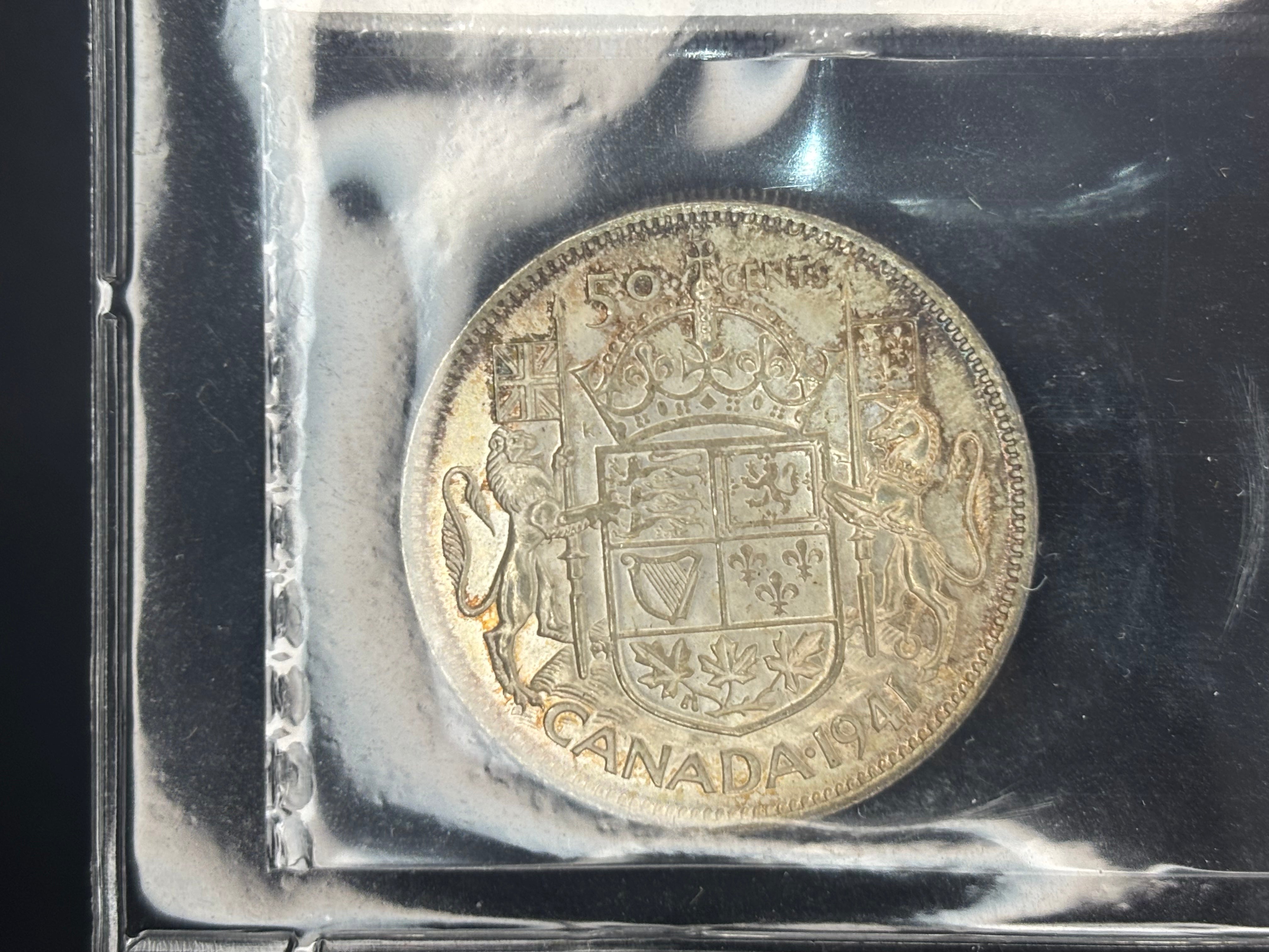 Canada Silver Coin - 50 cents - 1941 - MS65 ICCS