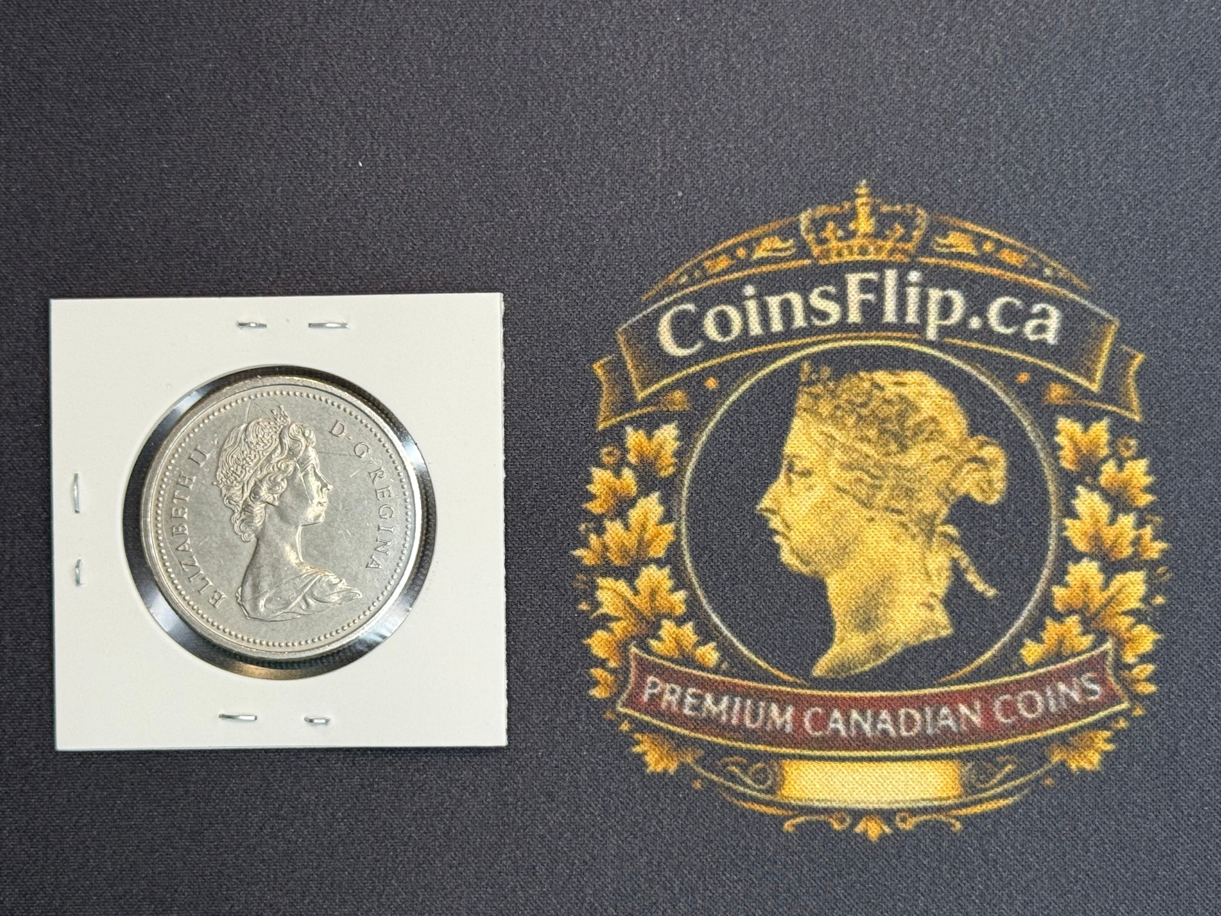 Canadian Nickel Dollar - 1975 Attached MS