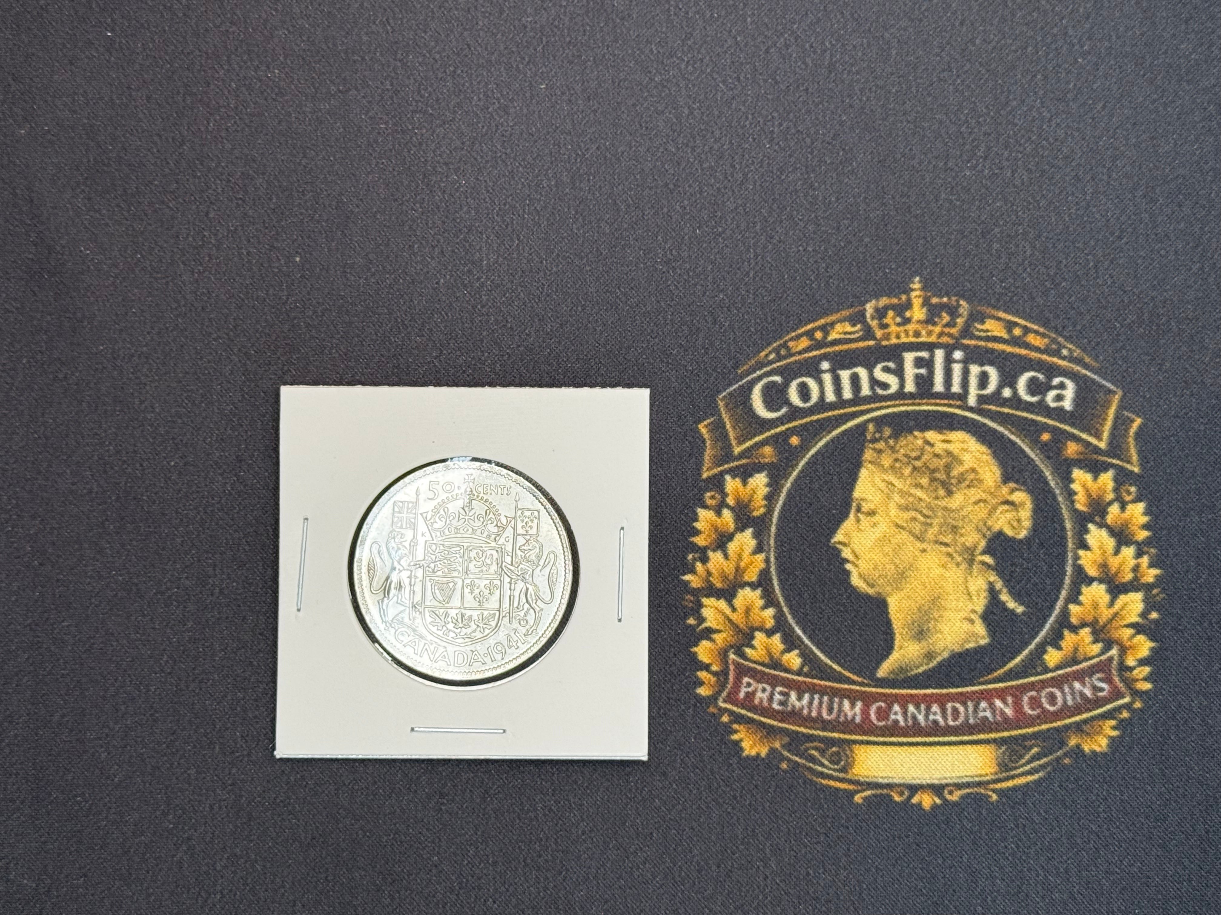 Canada Silver Coin - 50 cents - 1941 UNC