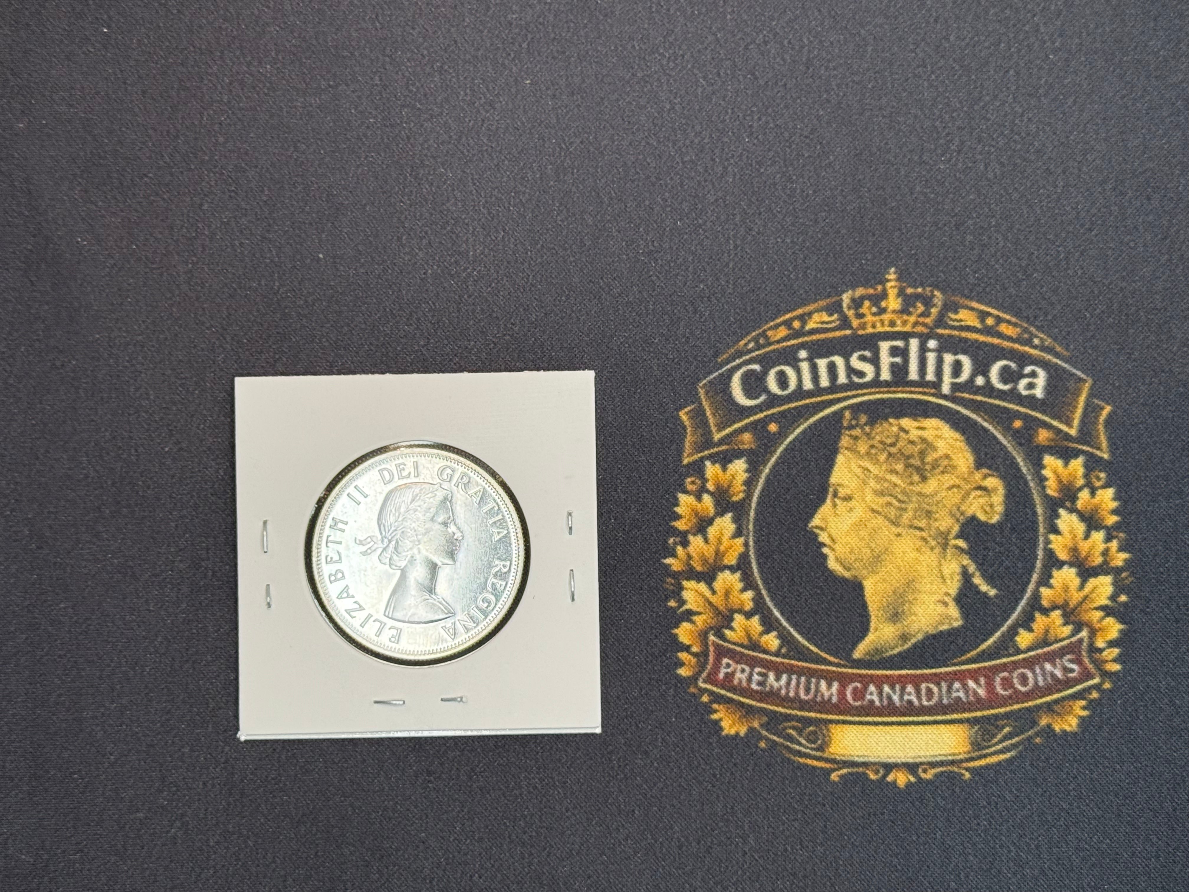 Canada Silver Coin - 50 cents - 1957 PL65