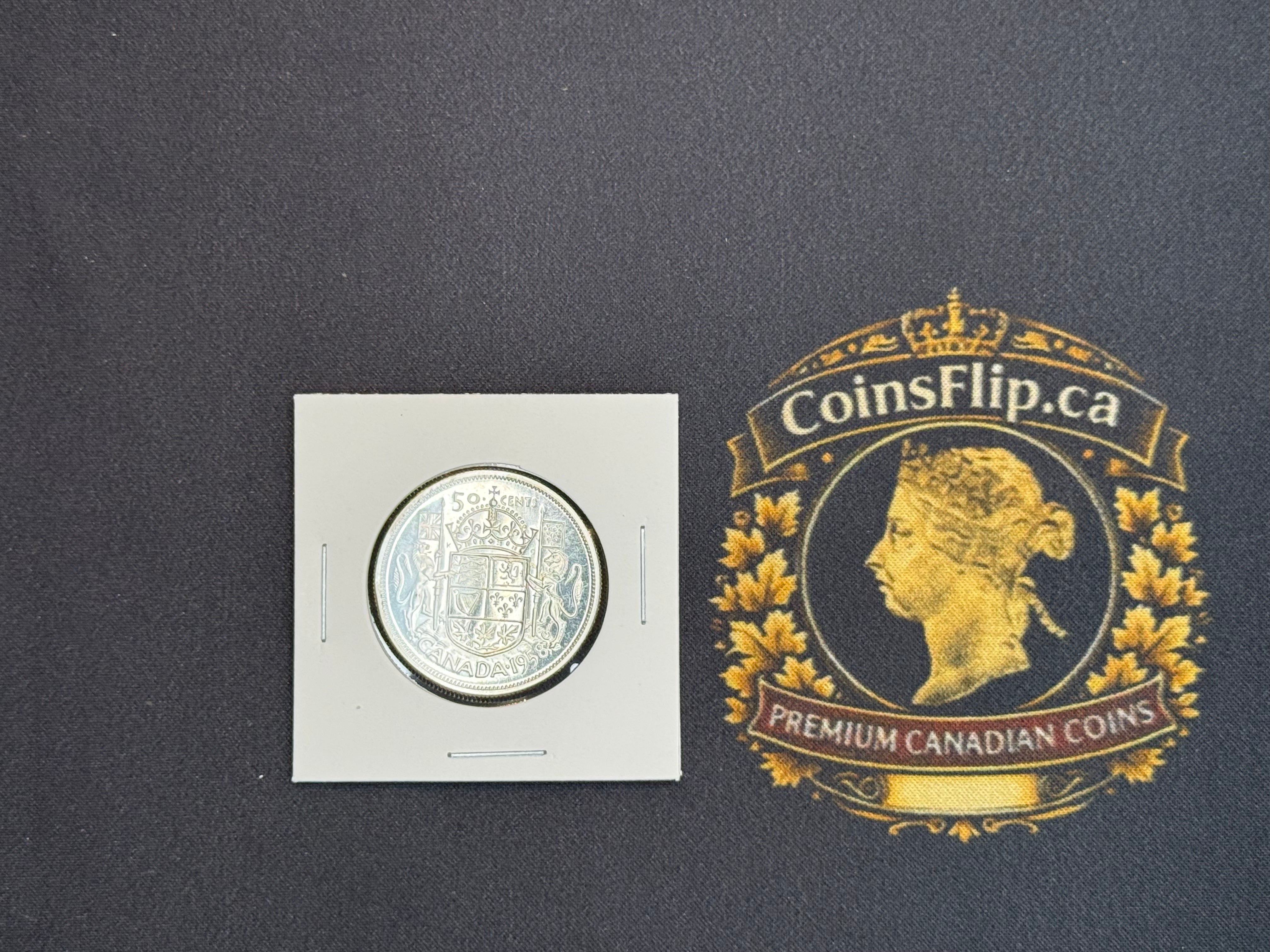 Canada Silver Coin - 50 cents - 1958 PL
