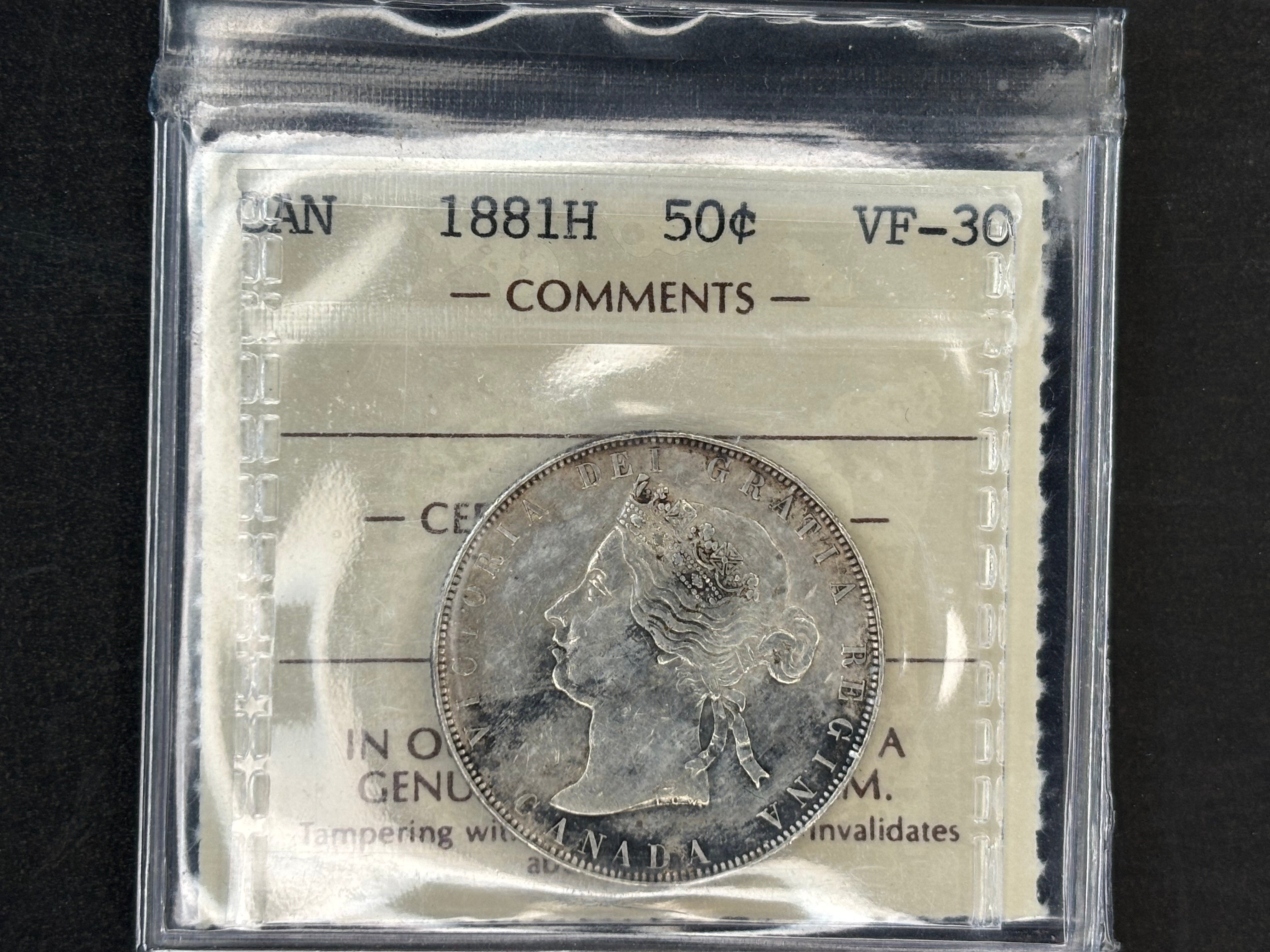 Pièce d'argent du Canada - 50 cents - 1881H / ICCSVF30