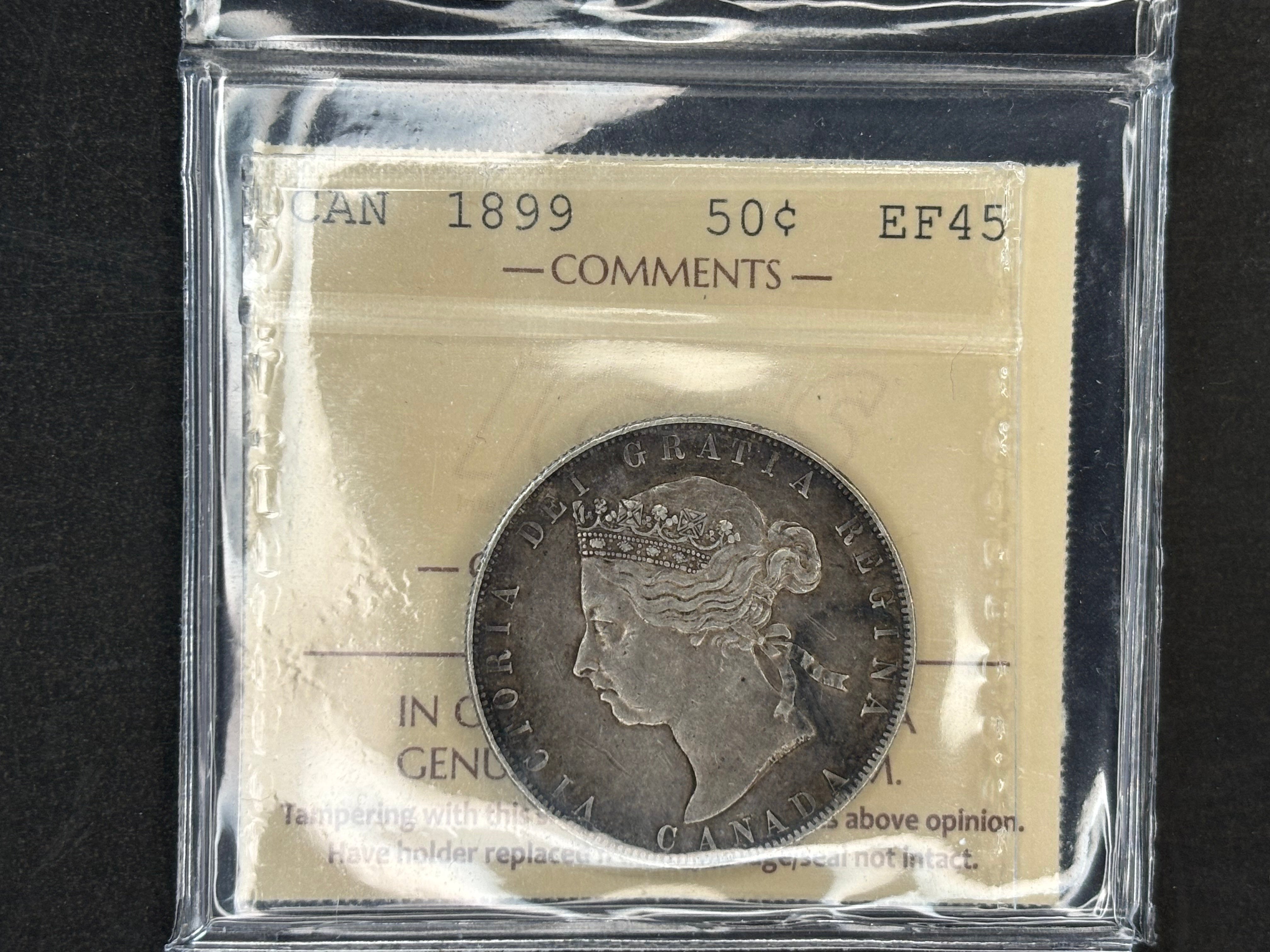 Pièce d'argent du Canada - 50 cents - 1899 / ICCS EF45
