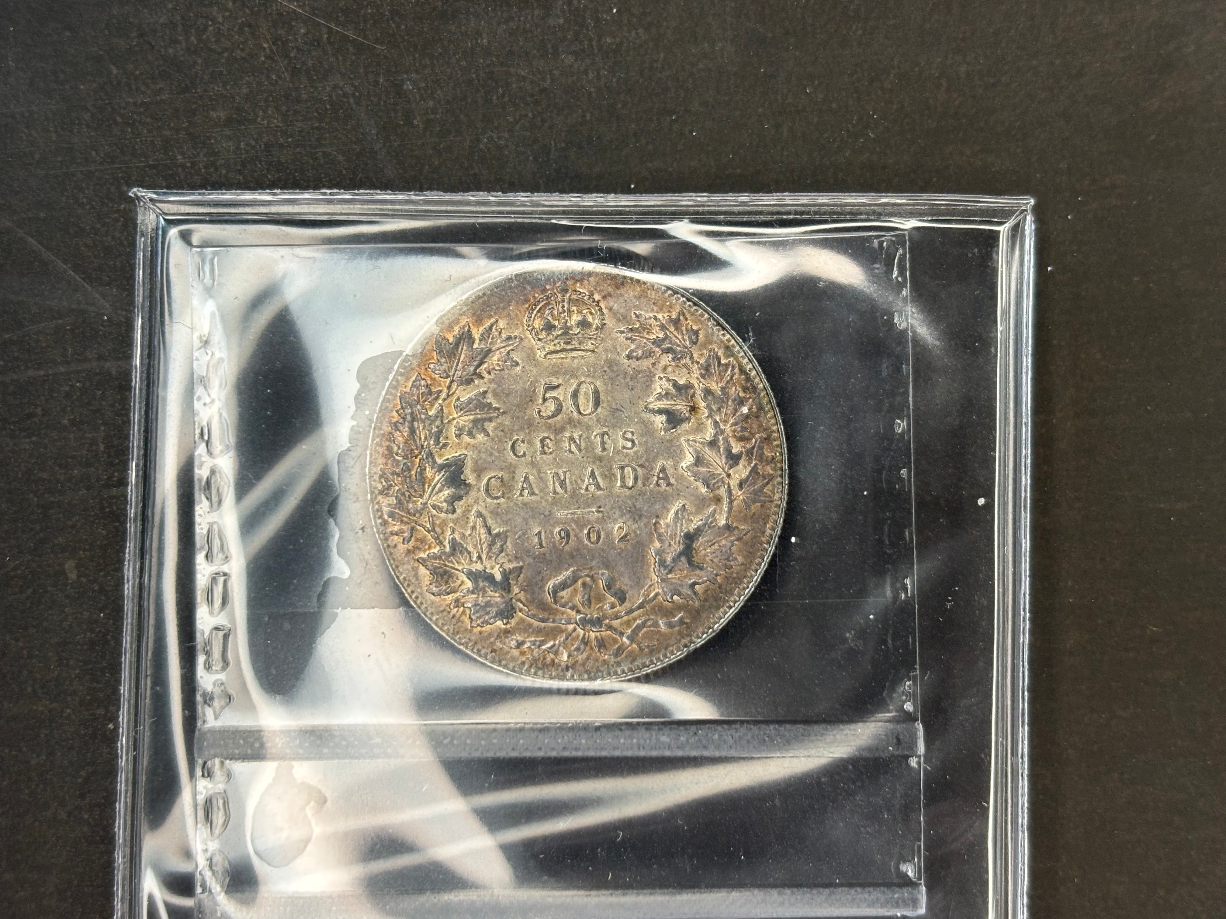 Pièce de monnaie en argent du Canada - 50 cents - 1902 / ICCS EF45