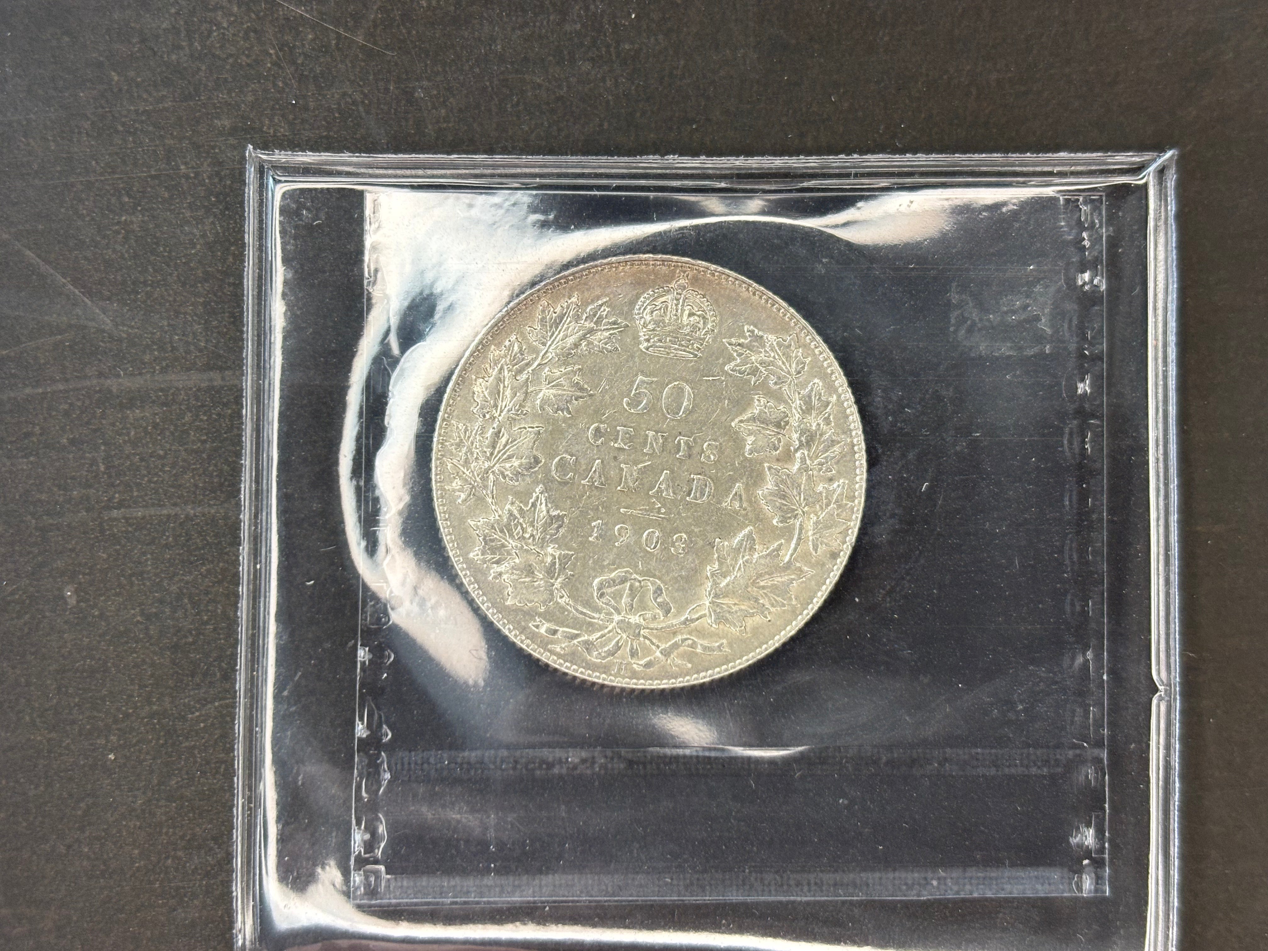 Pièce de monnaie en argent du Canada - 50 cents - 1903 / ICCS EF40