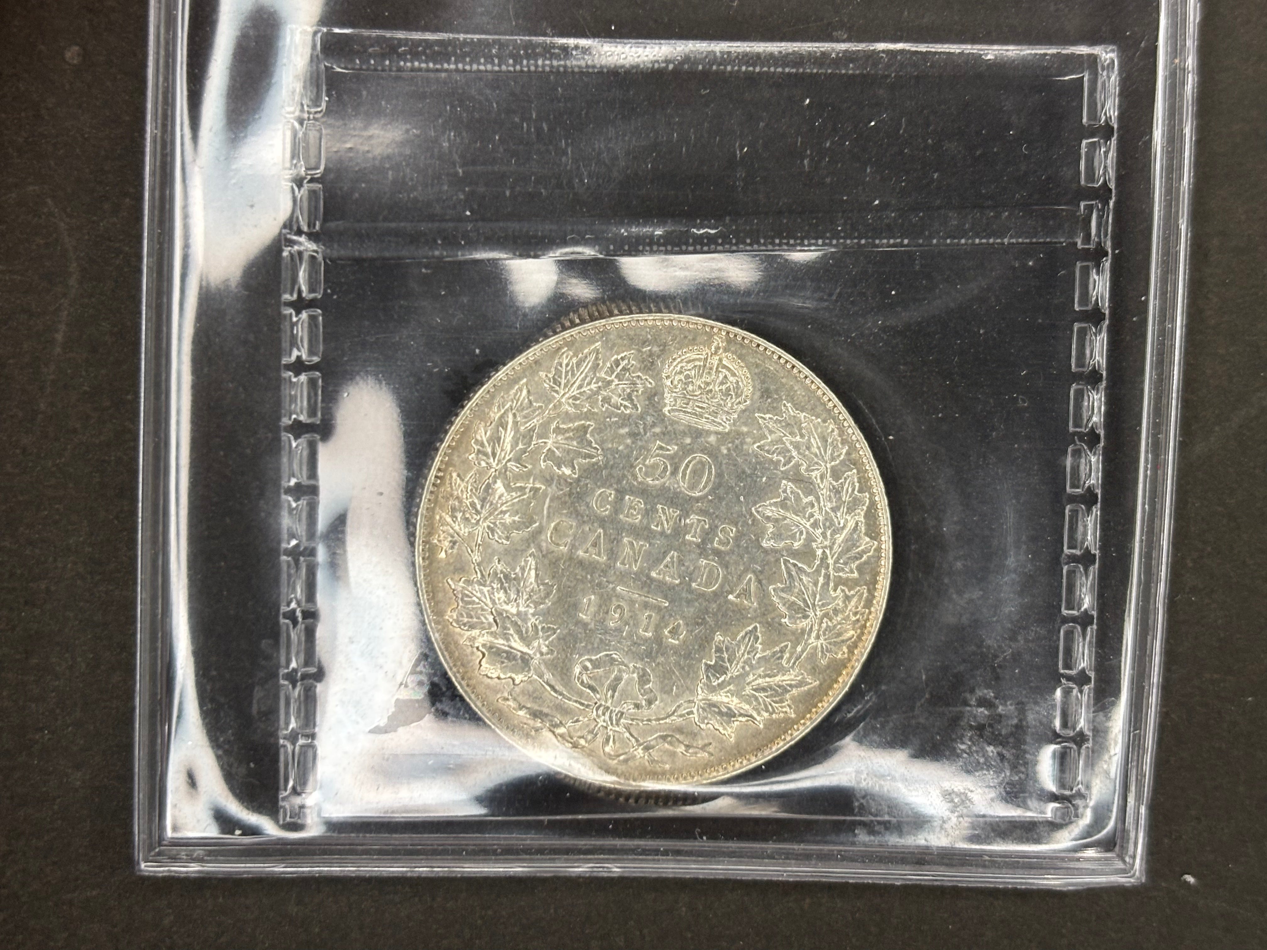 Pièce de monnaie en argent du Canada - 50 cents - 1914/ ICCS EF40