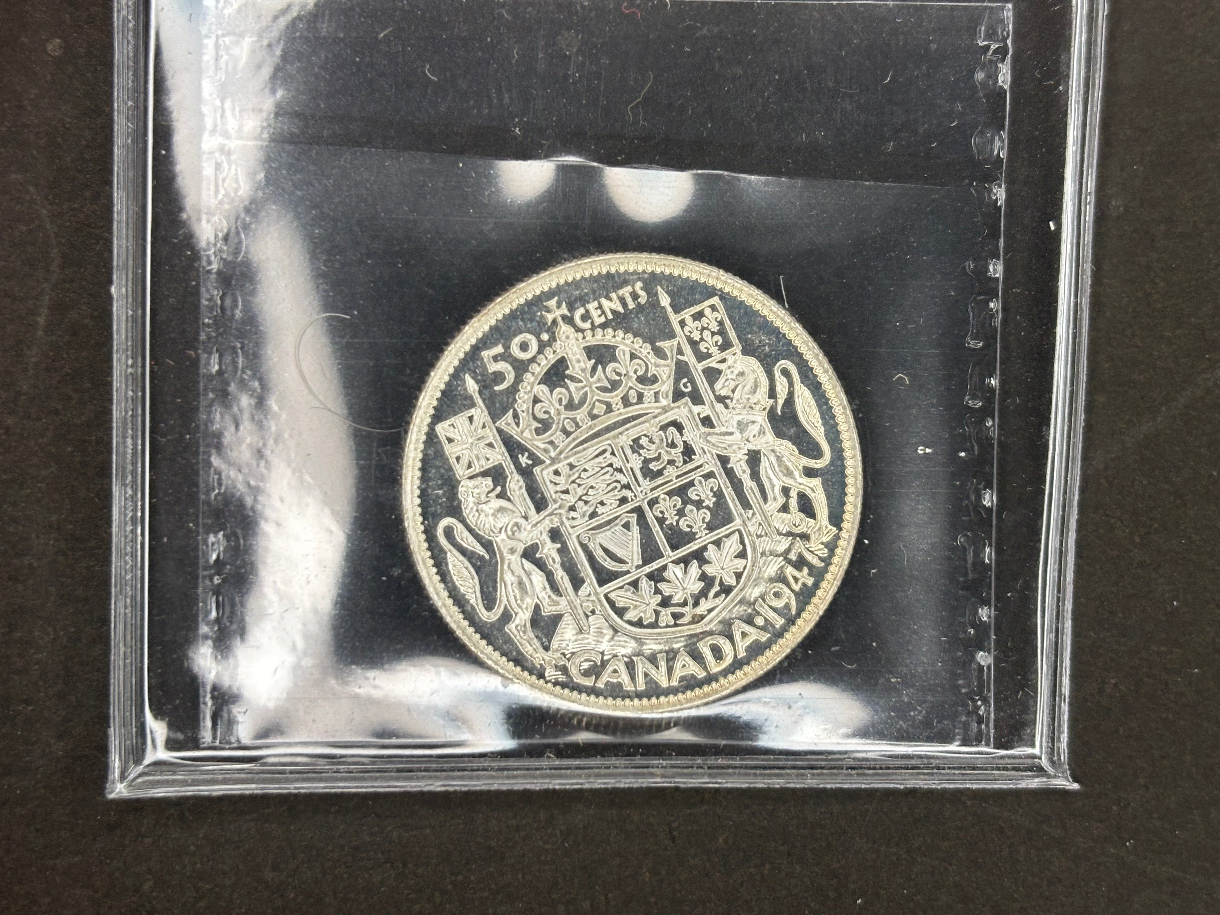 Pièce d'argent du Canada - 50 cents - 1947 CR7 / ICCS MS63