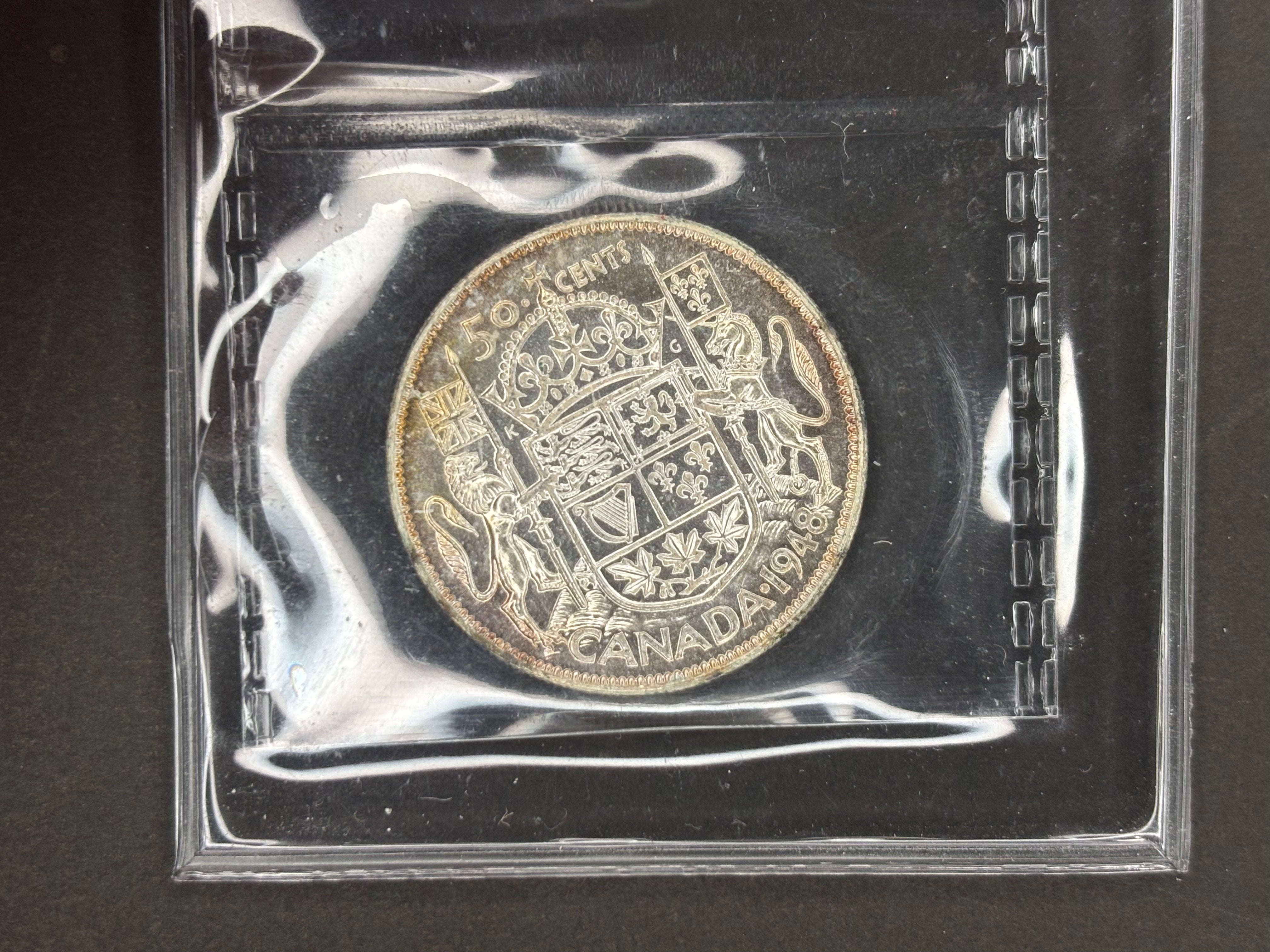 Pièce de monnaie en argent du Canada - 50 cents - 1948 / ICCS MS63